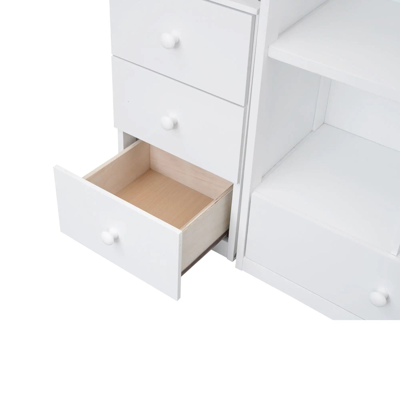 Loft Bed With L Shaped Desk, Drawers, Cabinet, And Storage Staircase by HouseOfZazla