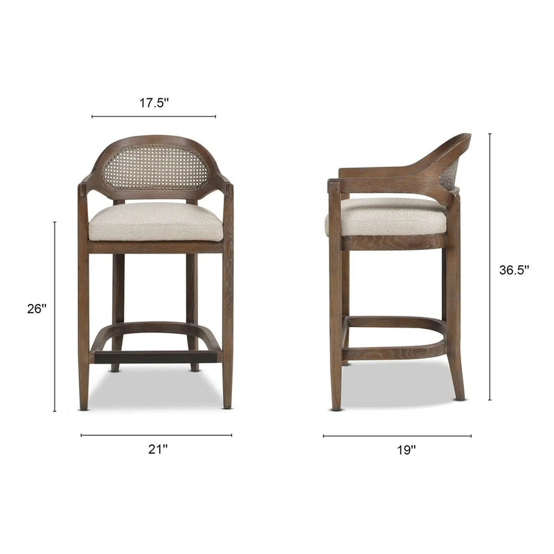 Americana - Mid-Century Modern Cane Back Counter Stool by HouseOfZazla