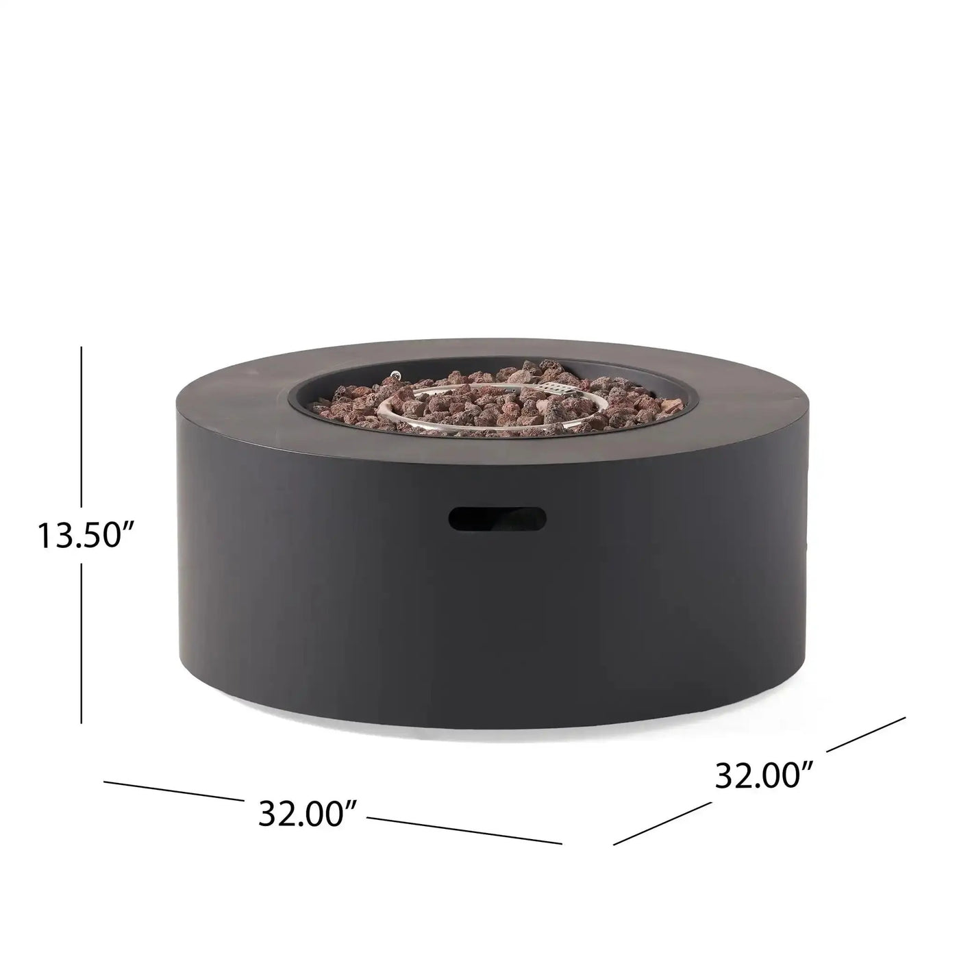 Round Iron Fire Pit With 40,000 Btu by HouseOfZazla