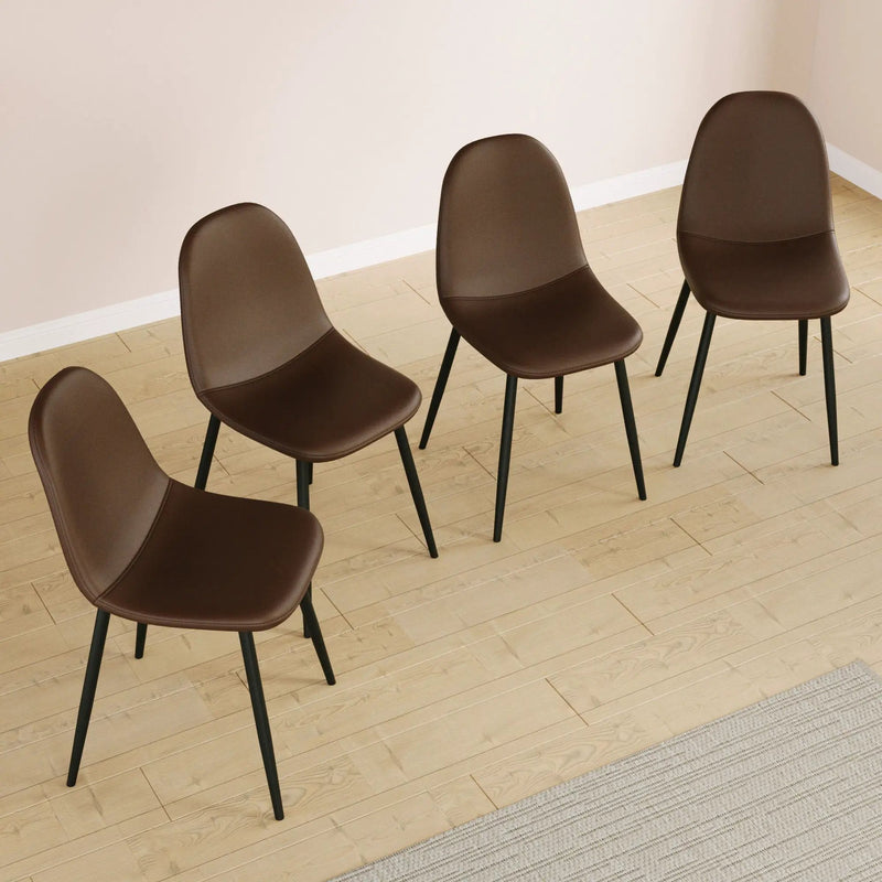 Modern Dining Chairs With Soft Upholstered Seat, Spoon Shape Design by HouseOfZazla