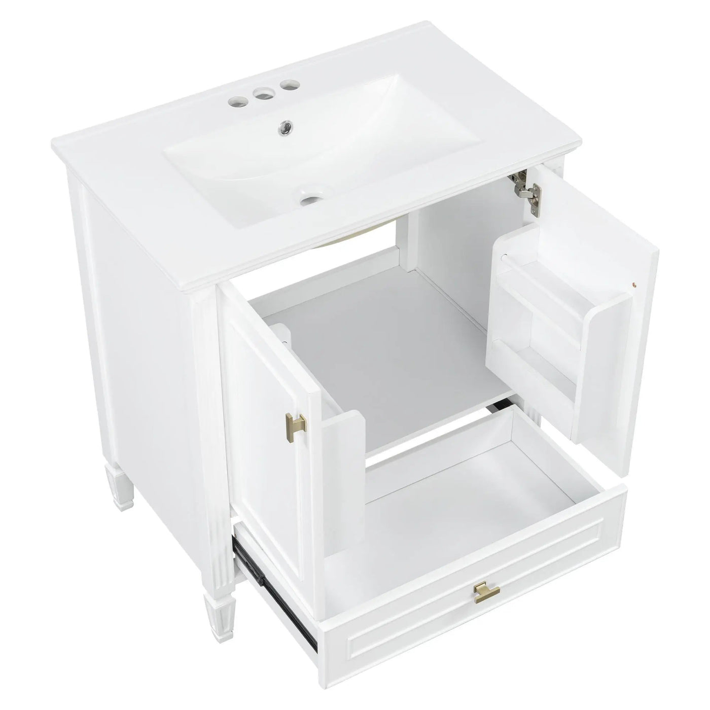 Freestanding Vanity With 1 Drawer & 2 Soft Close Doors With Door Mounted Storage by HouseOfZazla
