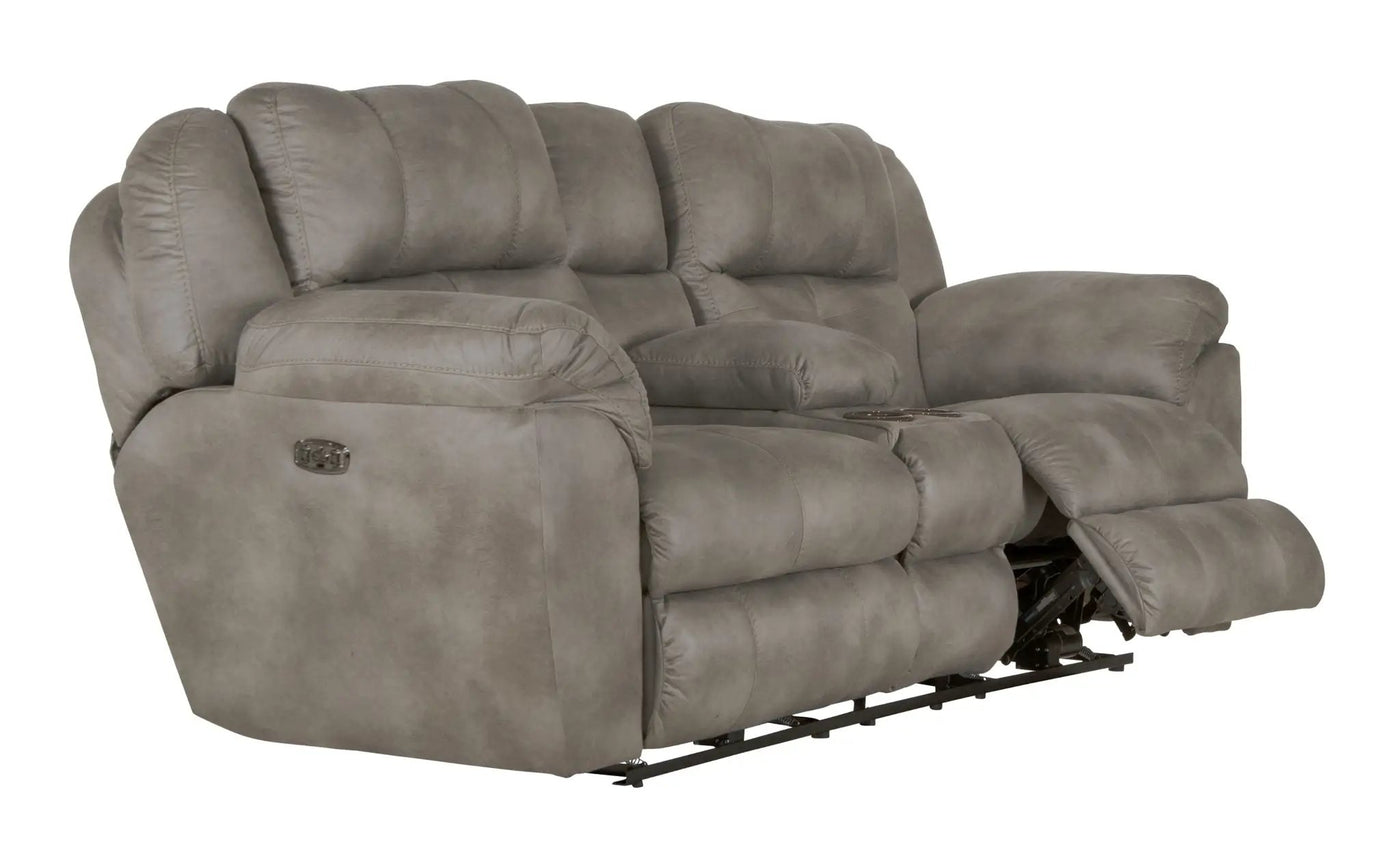 Ferrington - Power Lay Flat Reclining Console Loveseat with Power Adjustable Headrest & Lumbar by Unique Piece Furniture