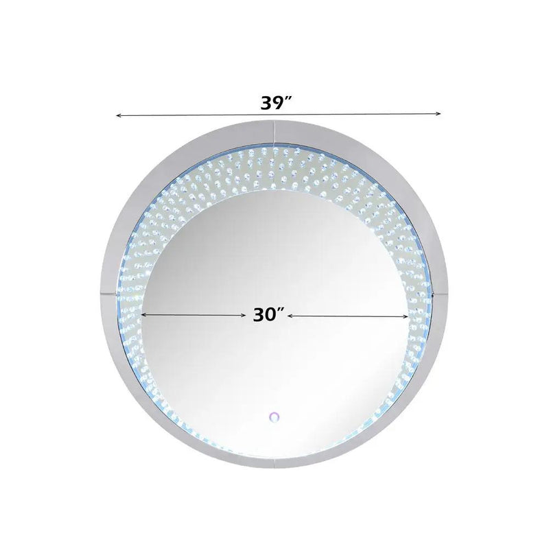 Nysa - 39" Accent Mirror With LED - Mirrored & Faux Crystals by Unique Piece Furniture