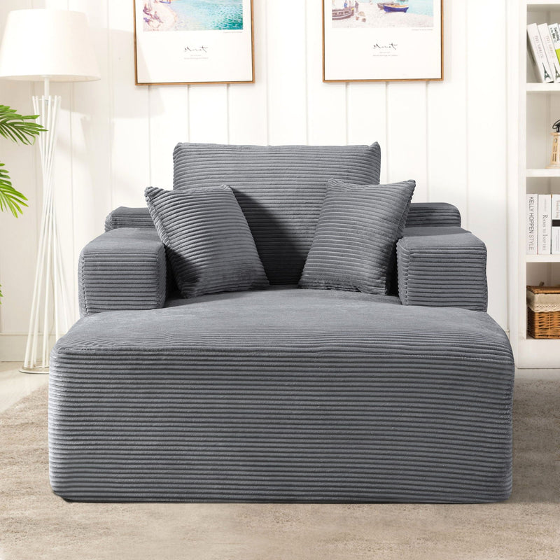Convertible Chaise Lounge Chair With Wide Armrest & Throw Pillows by HouseOfZazla
