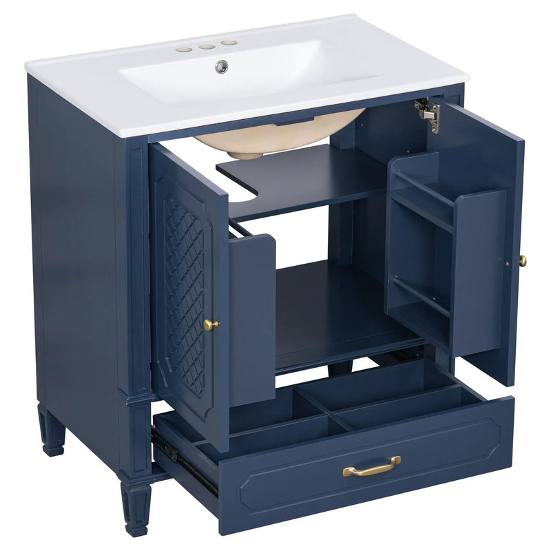 Bathroom Vanity With Sink, Soft Closing Door, Multi Functional Storage by HouseOfZazla