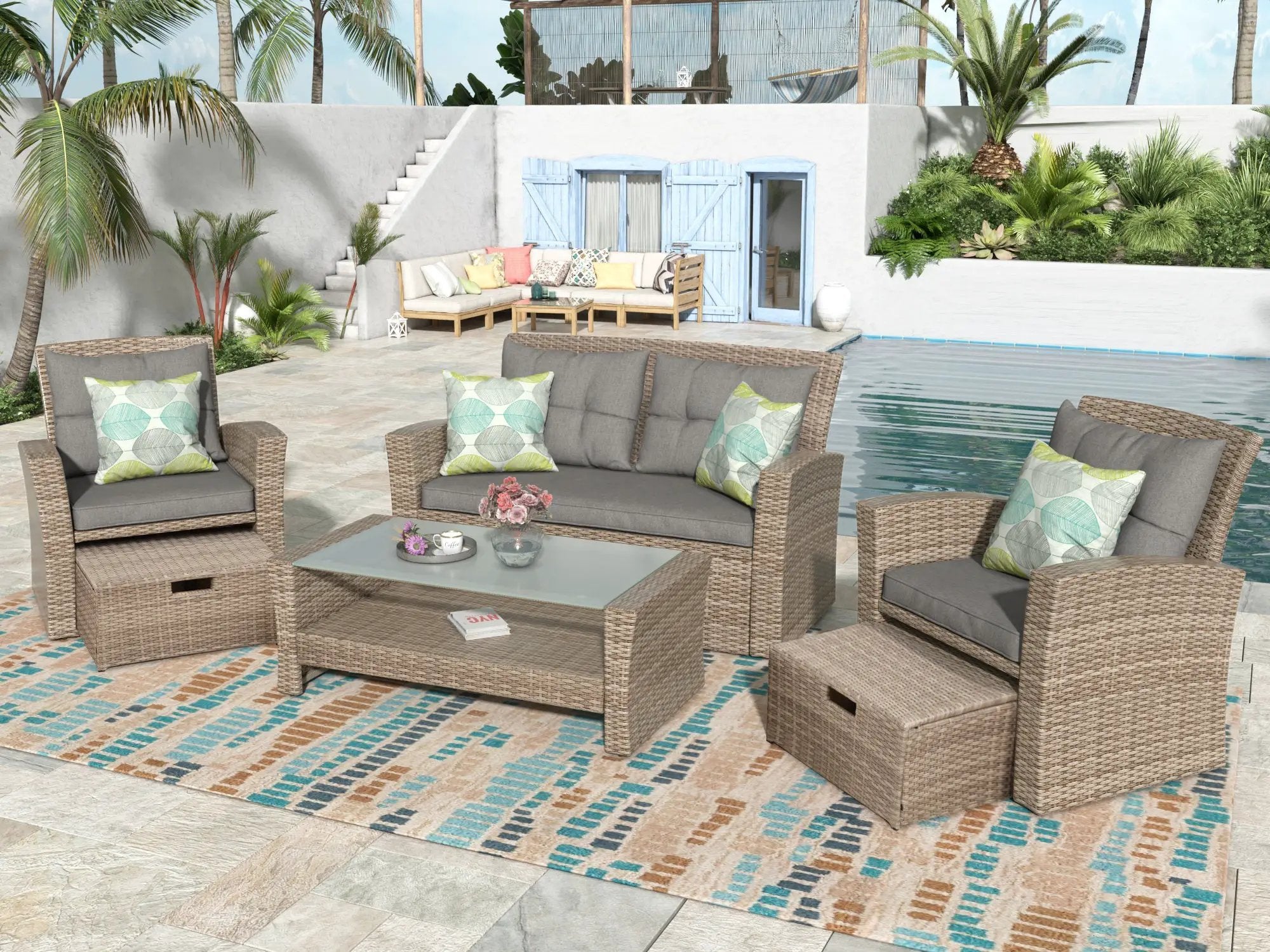 Set Of 4 Piece Outdoor Patio Furniture by BLAKHOM