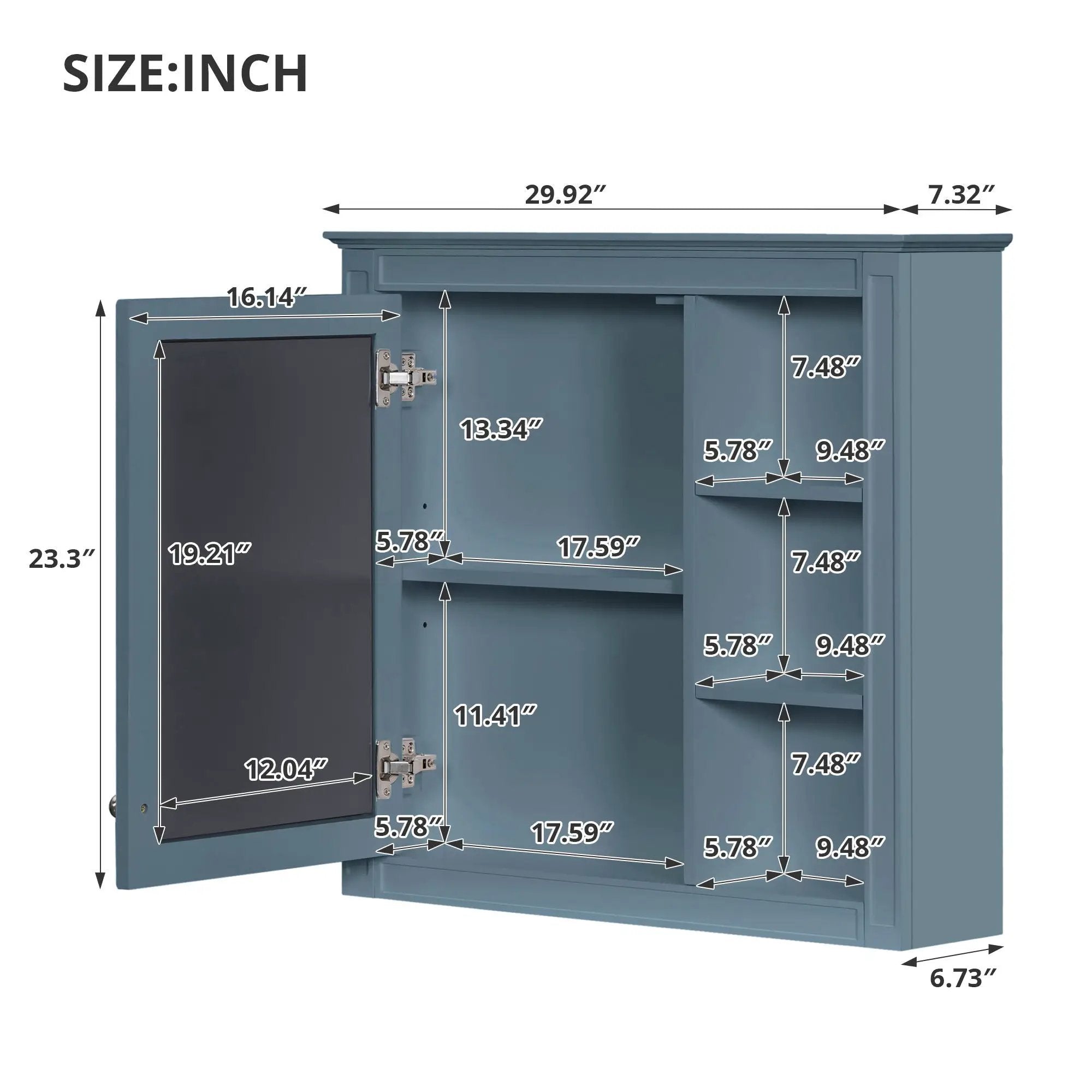 Modern Wall-Mounted Medicine Cabinet With Mirror by Unique Piece Furniture
