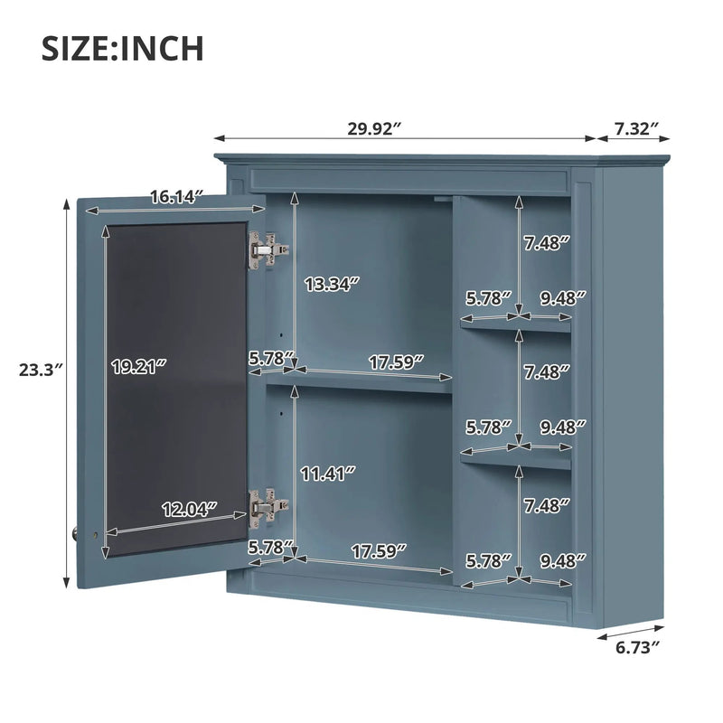 Modern Wall-Mounted Medicine Cabinet With Mirror by Unique Piece Furniture