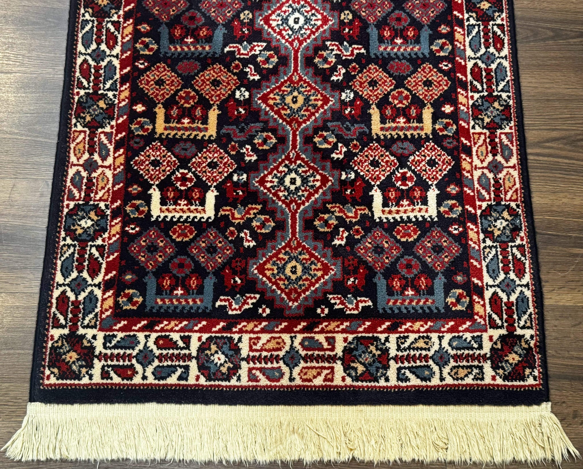 Small Karastan Rug 3x4, Yuruk Collection, Wool, Tribal, Geometric, Navy Blue by Jewel Rugs