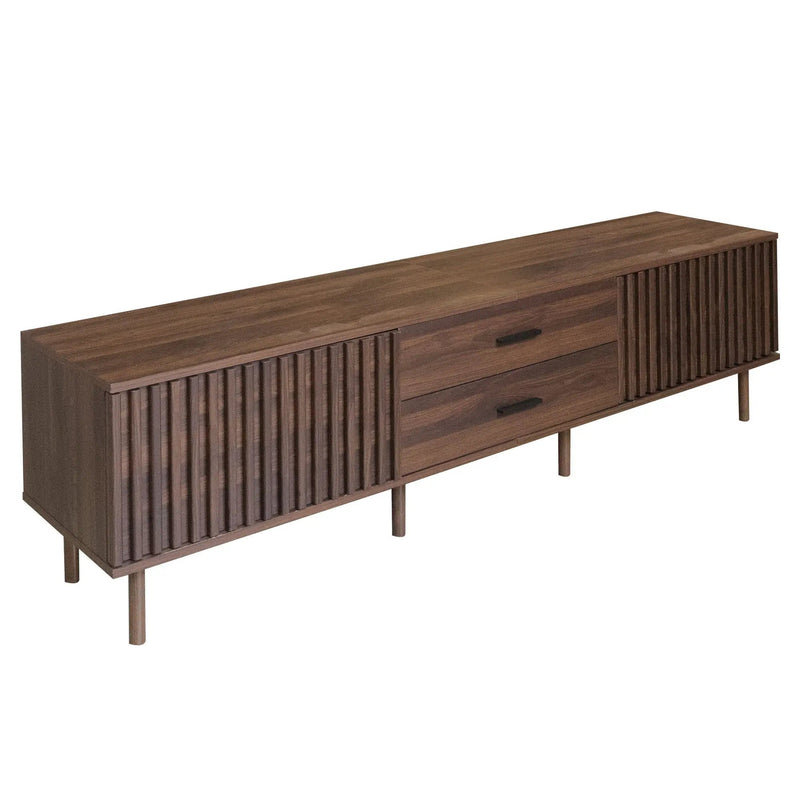 TV Stand For TVs Up To 80", Media Entertainment Center With Ample Storage - Dark Brown by HouseOfZazla