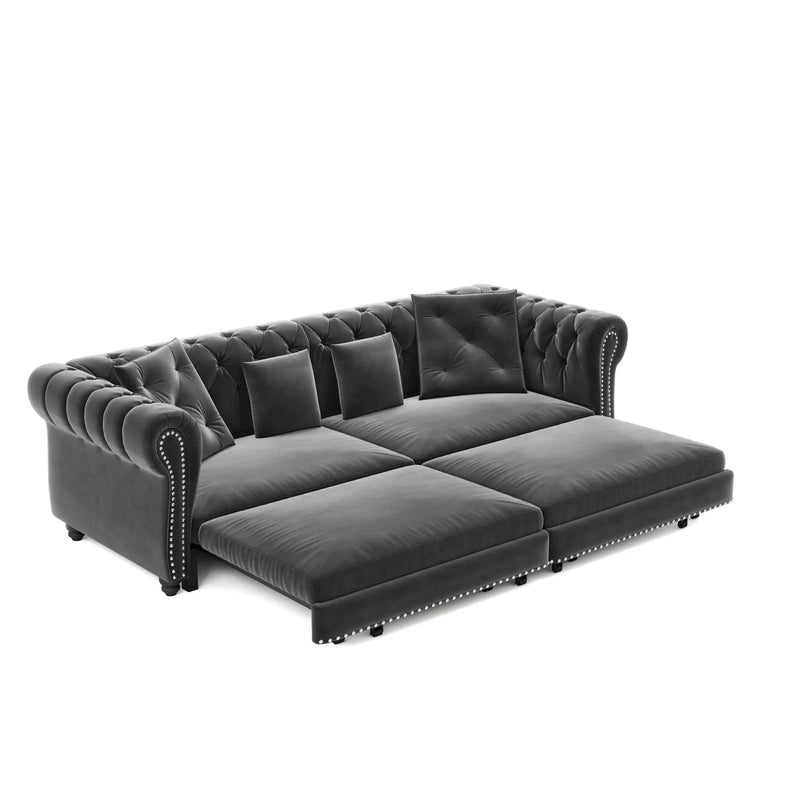 3 In 1 Convertible Sleeper Sofa Bed With Movable Ottoman by HouseOfZazla