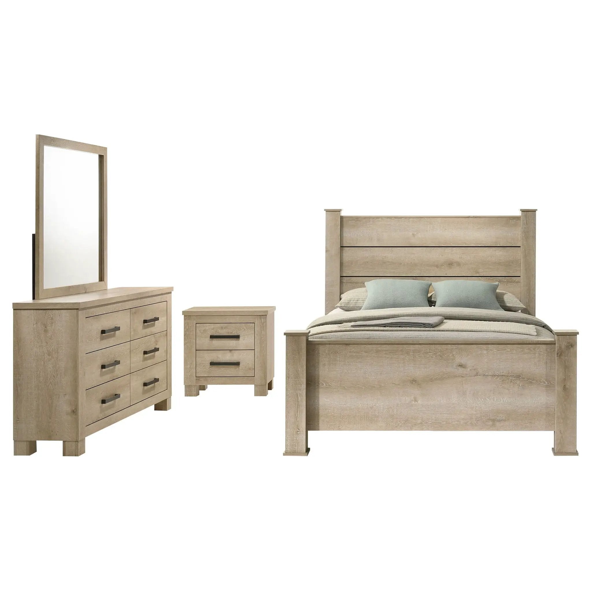 Oakglen 4-piece Queen Bedroom Set Weathered Oak by Unique Piece Furniture