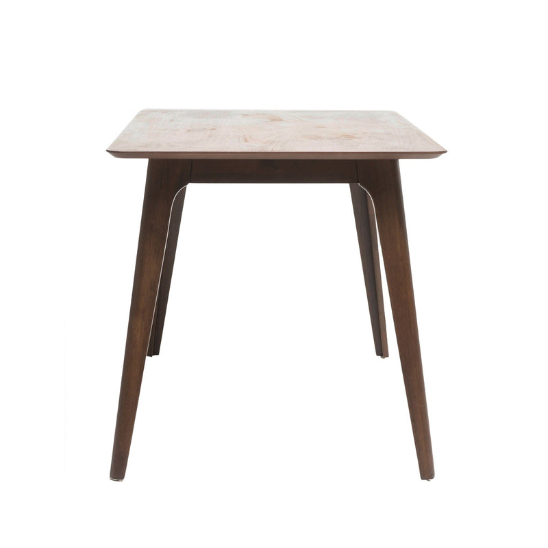 5 Piece Dining Set With Table And Upholstered Chairs - Light Beige / Walnut by HouseOfZazla