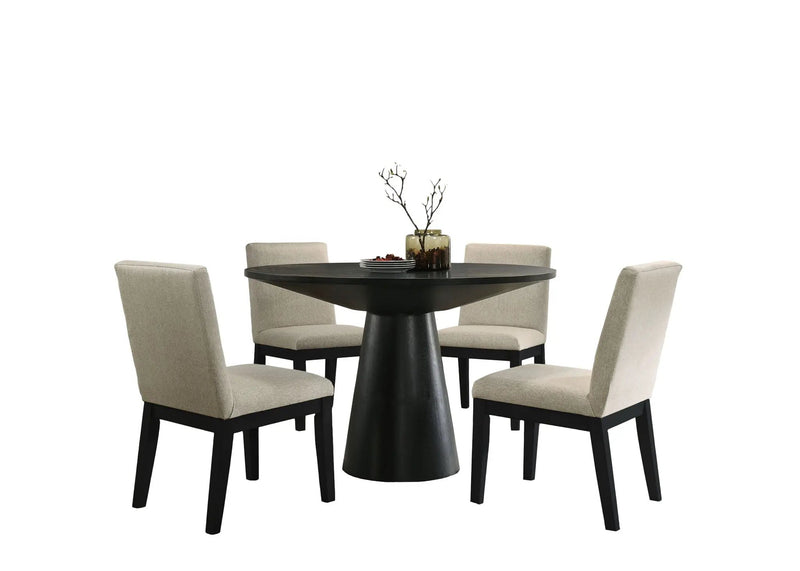 Jasper - Contemporary Round Dining Table With Finish Chairs by Unique Piece Furniture