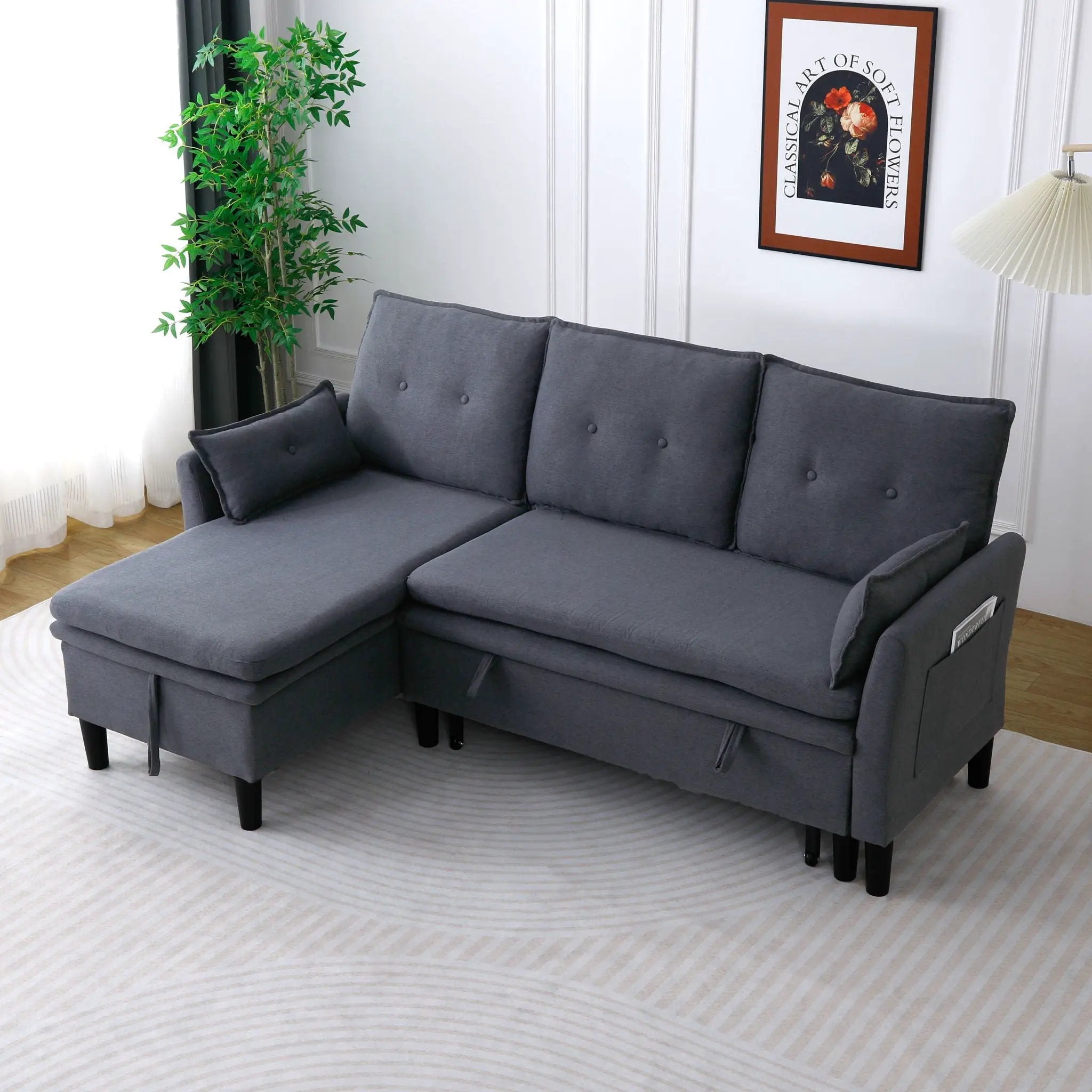 L-Shaped Reversible Chaise Sectional Sofa With Storage by HouseOfZazla