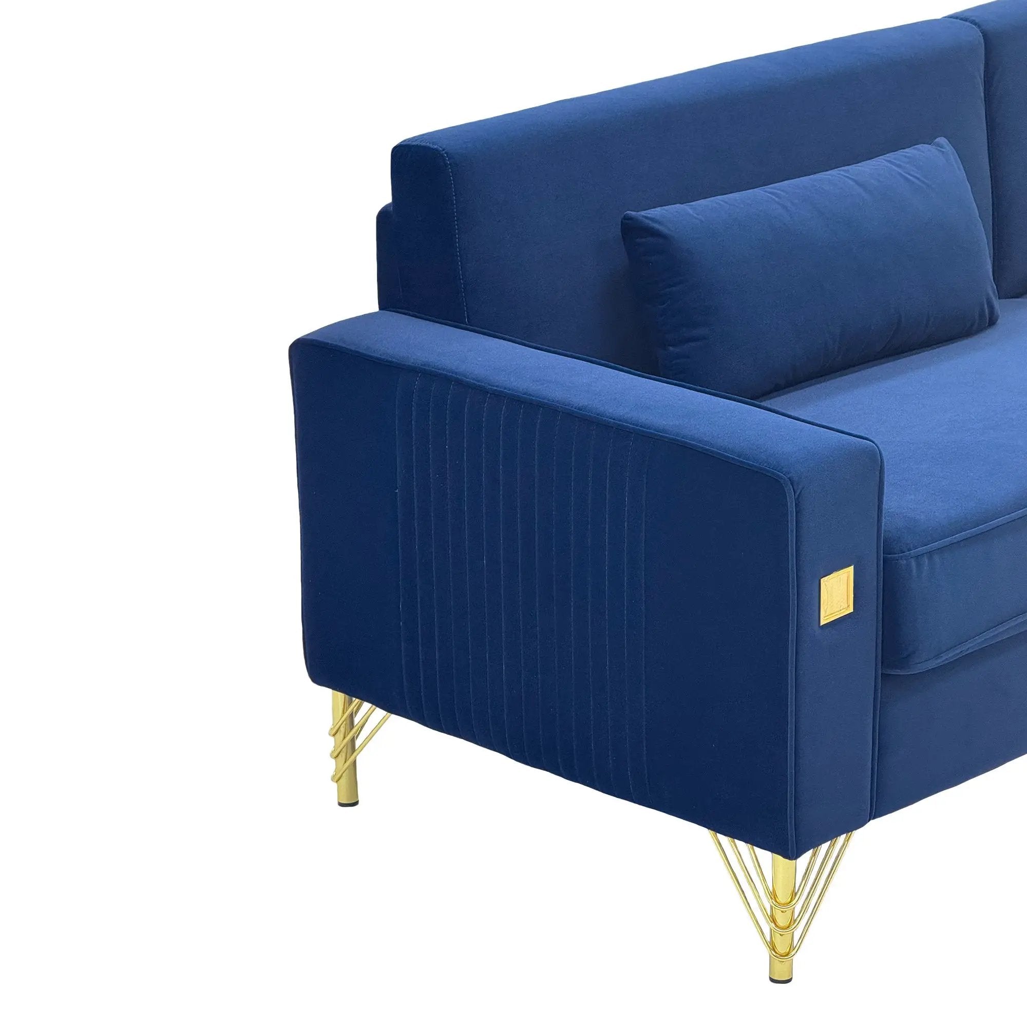 Royal Blue Velvet 2-Piece Sofa Set by HouseOfZazla