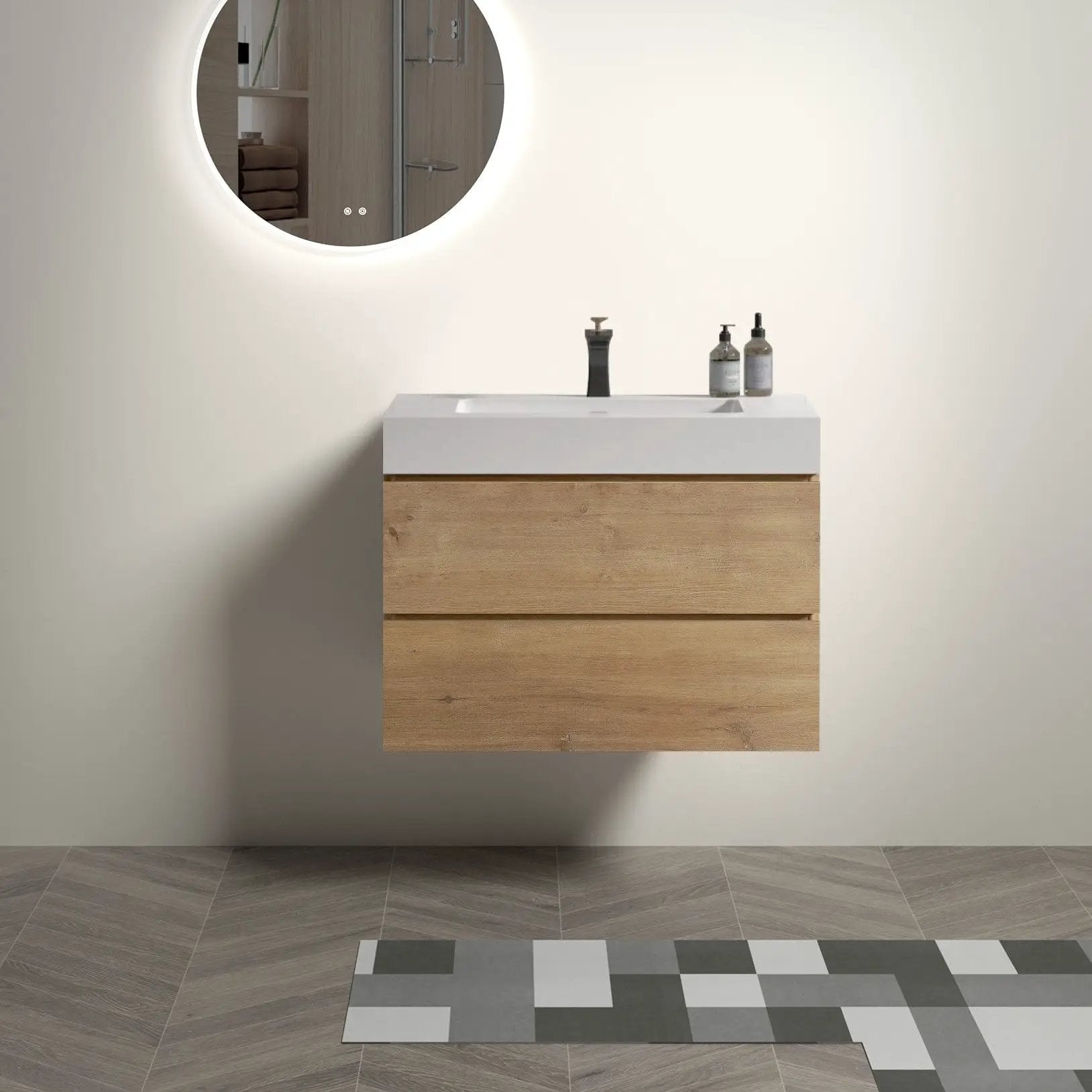 Alice - Bathroom Vanity With Sink, Large Storage Wall Mounted Floating Bathroom Vanity For Modern Bathroom by Unique Piece Furniture