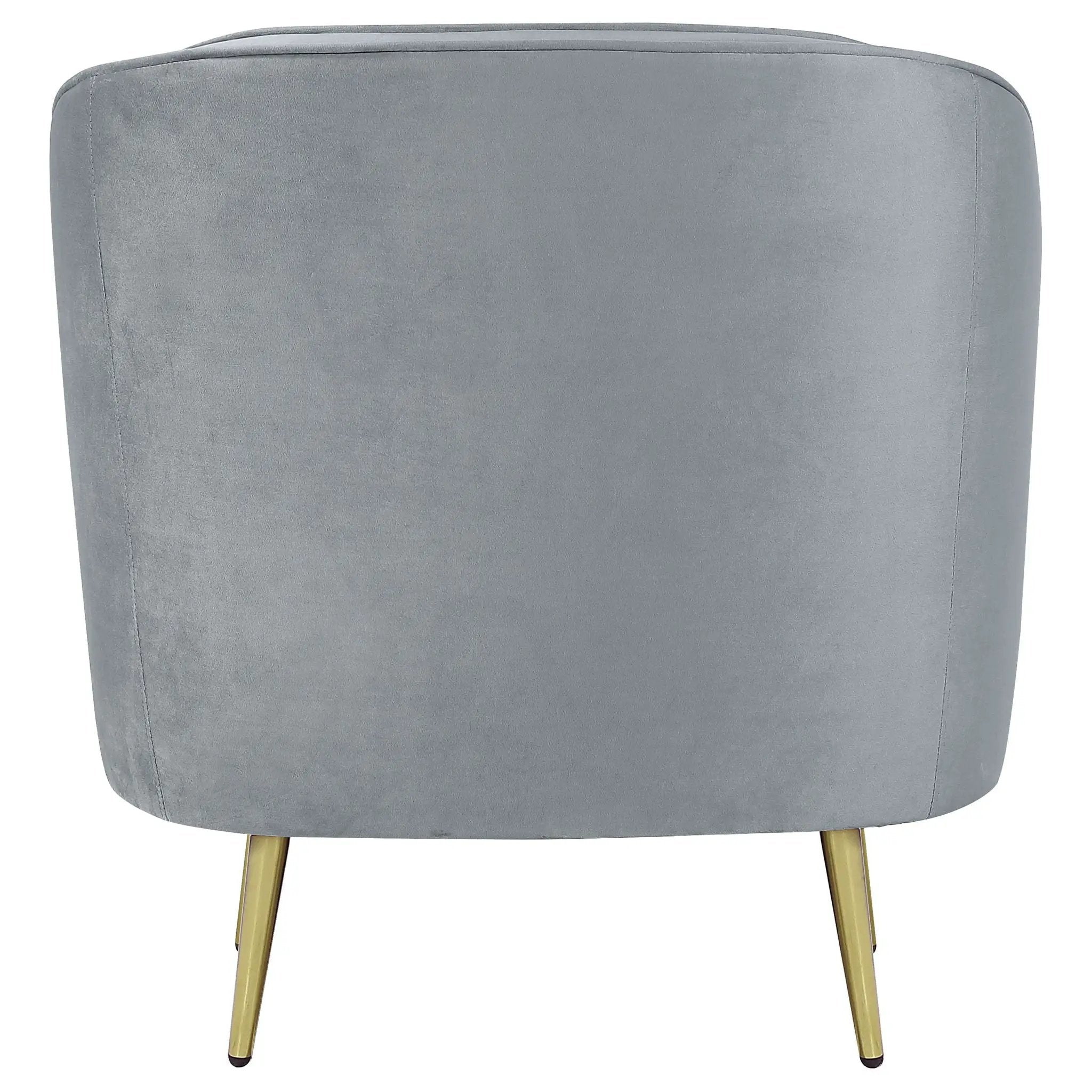 Sophia Upholstered Channel Tufted Barrel Accent Chair Grey by Unique Piece Furniture