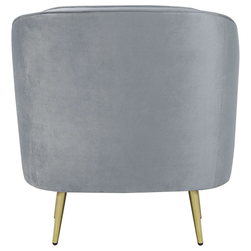Sophia Upholstered Channel Tufted Barrel Accent Chair Grey by Unique Piece Furniture