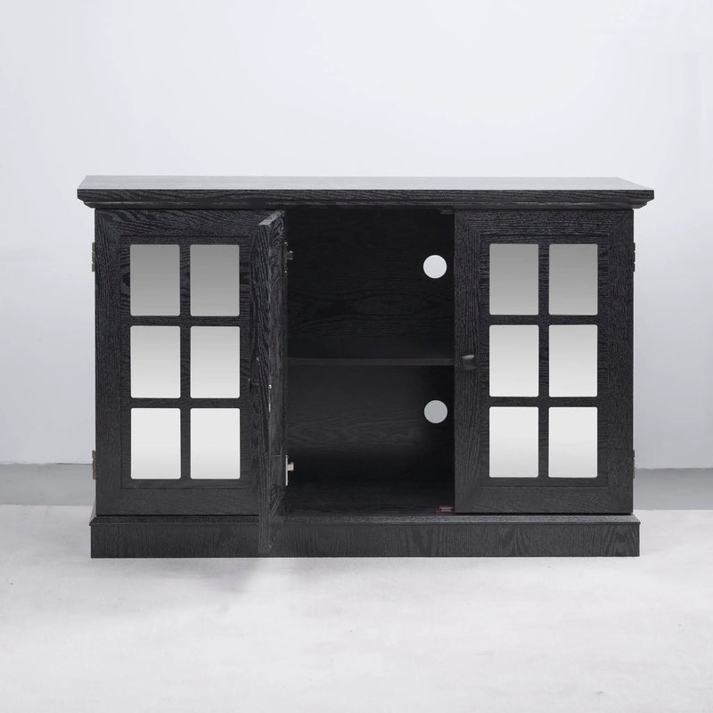 Storage Cabinet With 3 Mirrored Acrylic Doors, Adjustable Shelves by HouseOfZazla
