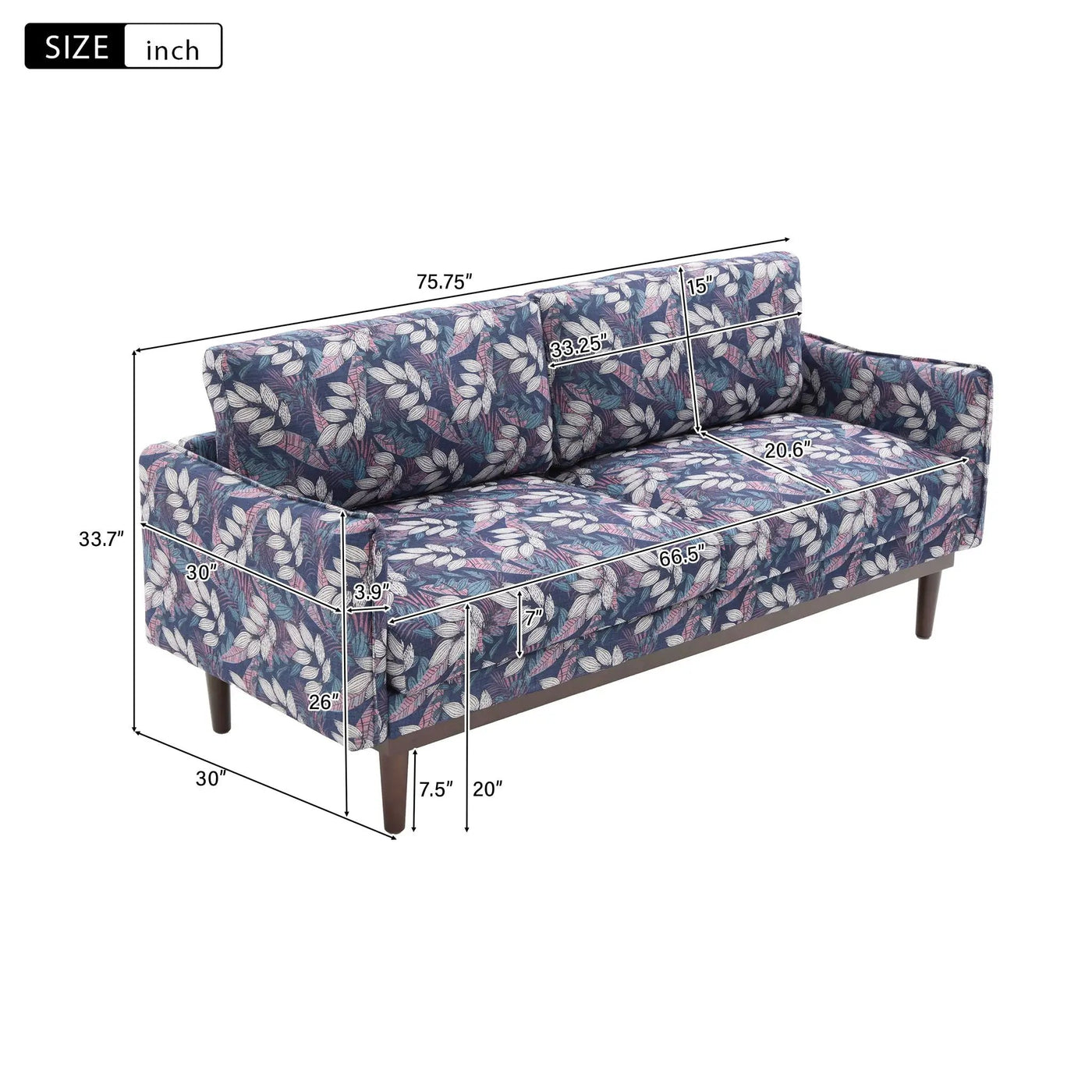 2 Seater Loveseat Sofa With Spacious Seating Area by Unique Piece Furniture