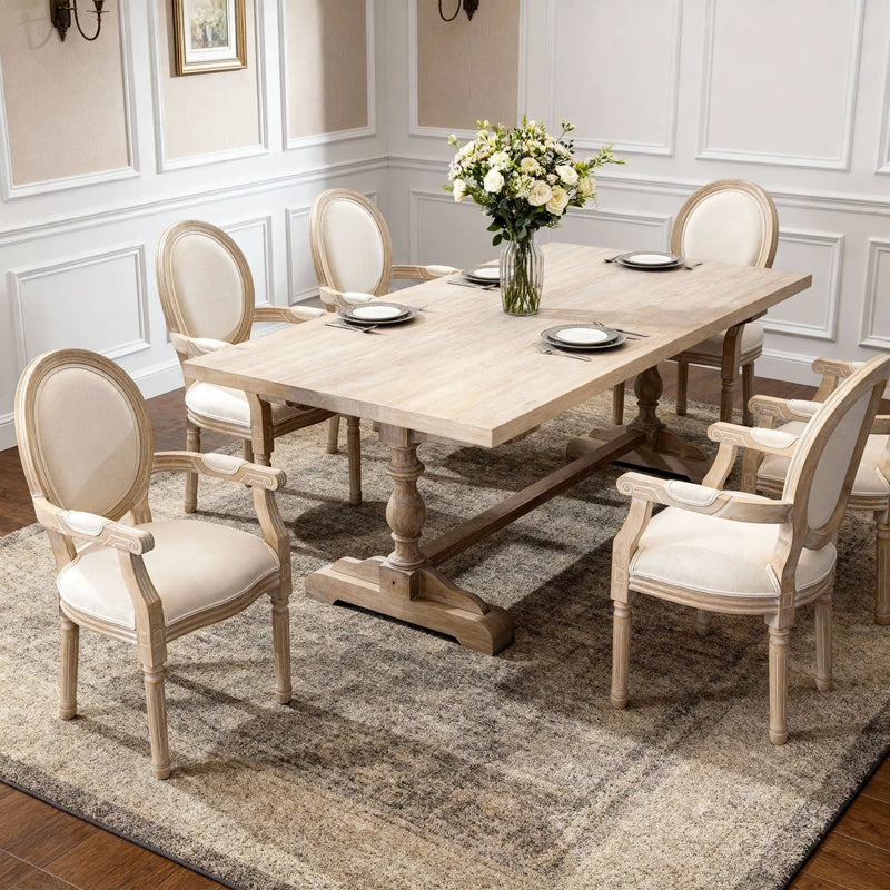 French Vintage Upholstered Fabric Dining Armchair (Set of 2) by HouseOfZazla