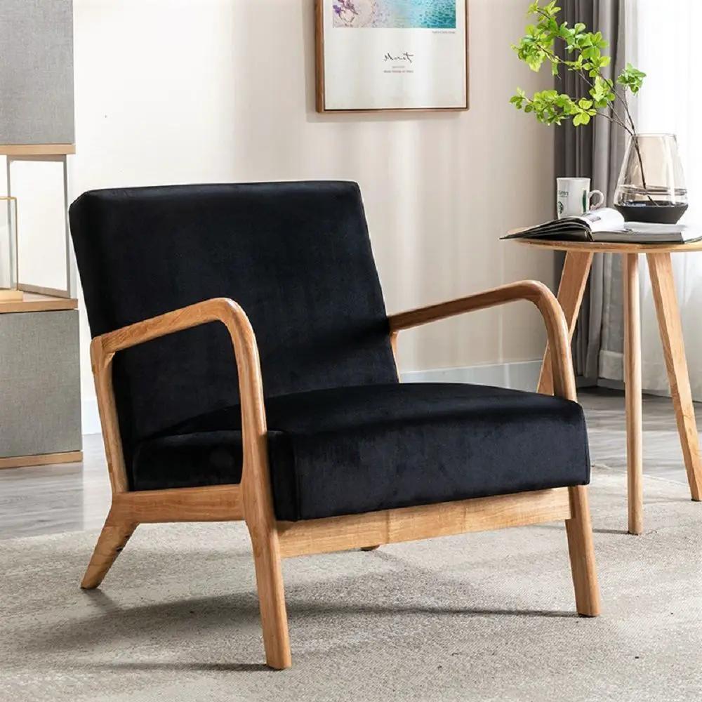 Classic Mid-Century Modern Accent Chairs, Open Framed Armchair With Cushioning by Unique Piece Furniture