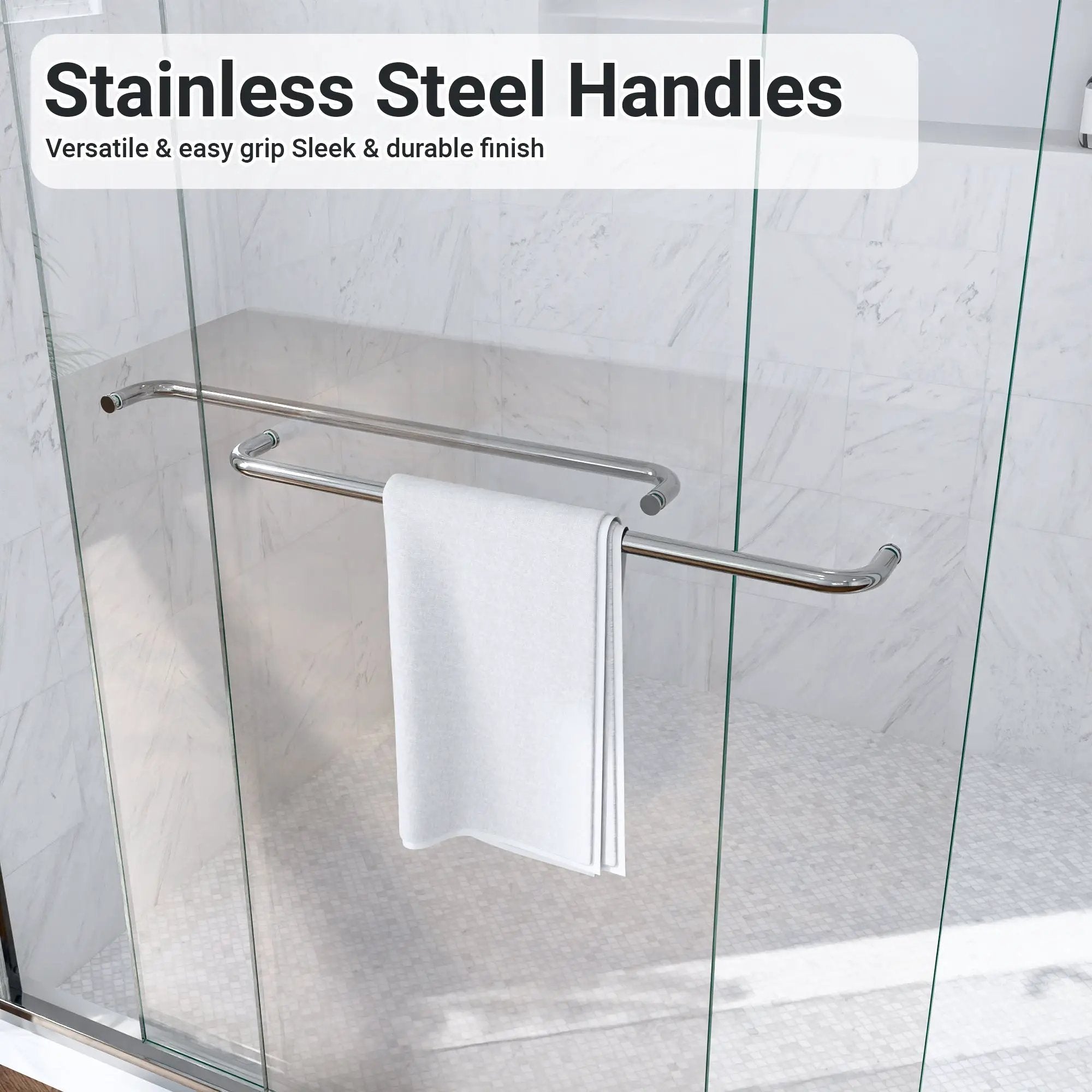 Semi-Frameless Double Sliding Shower Door by HouseOfZazla