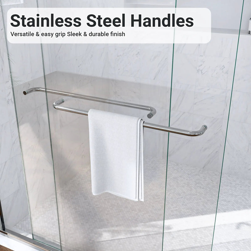 Semi-Frameless Double Sliding Shower Door by HouseOfZazla