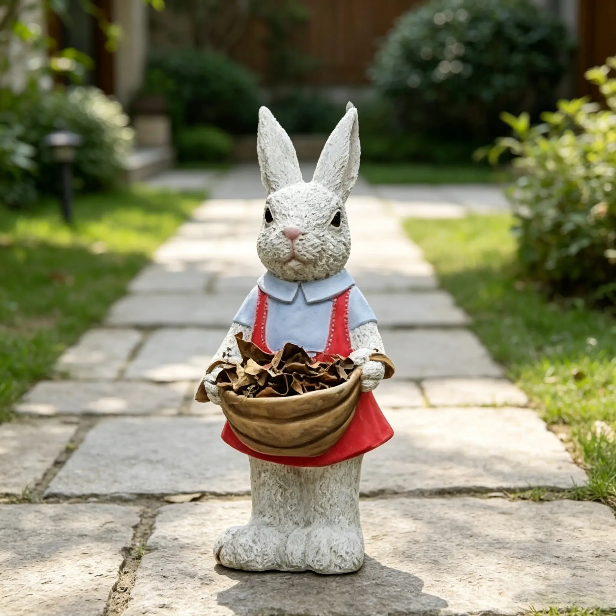 Charming Hand-Painted Rabbit Garden Statue by HouseOfZazla