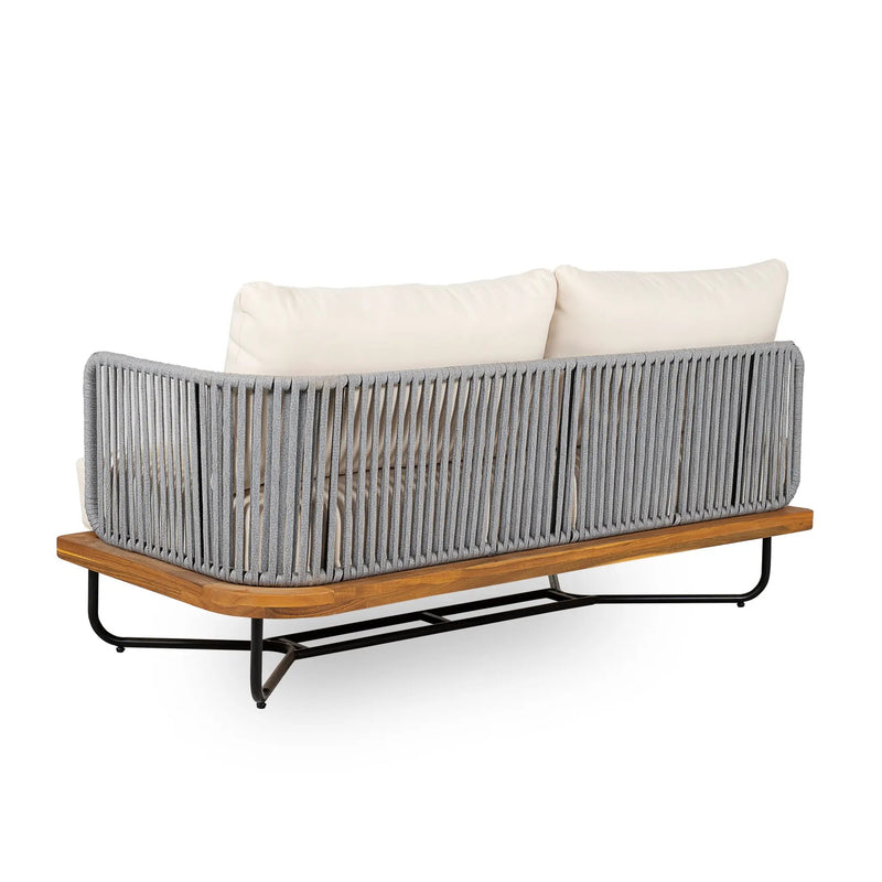Lucca Outdoor Acacia Wood Rope Woven Sofa Sectional Set by HouseOfZazla