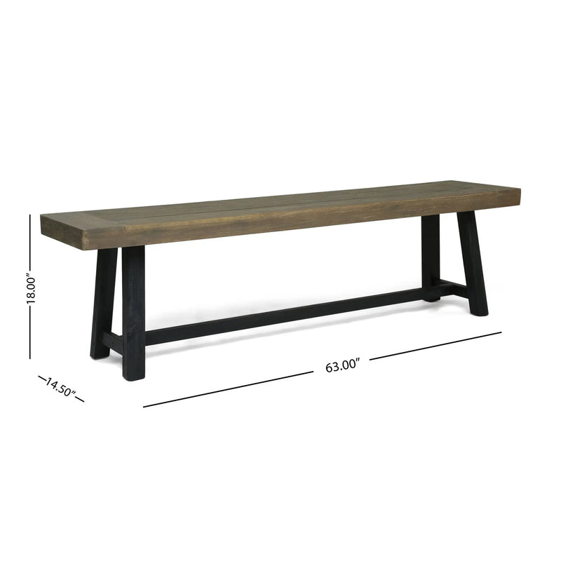 Cloud Outdoor Bench With Acacia Wood Frame And Slat Panel Design by HouseOfZazla