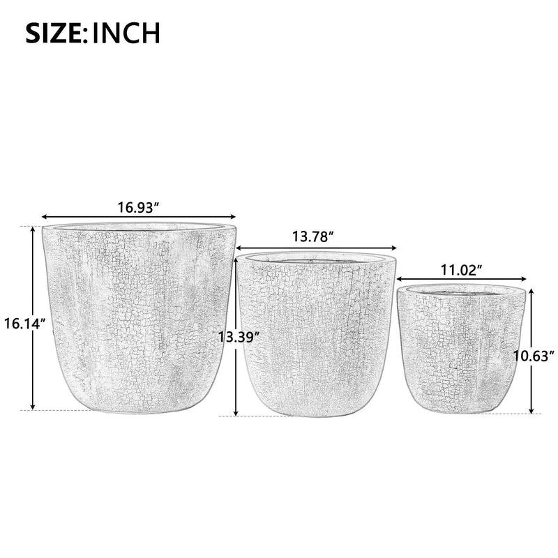 U_STYLE Lightweight MGO Planter Set of 3 by HouseOfZazla