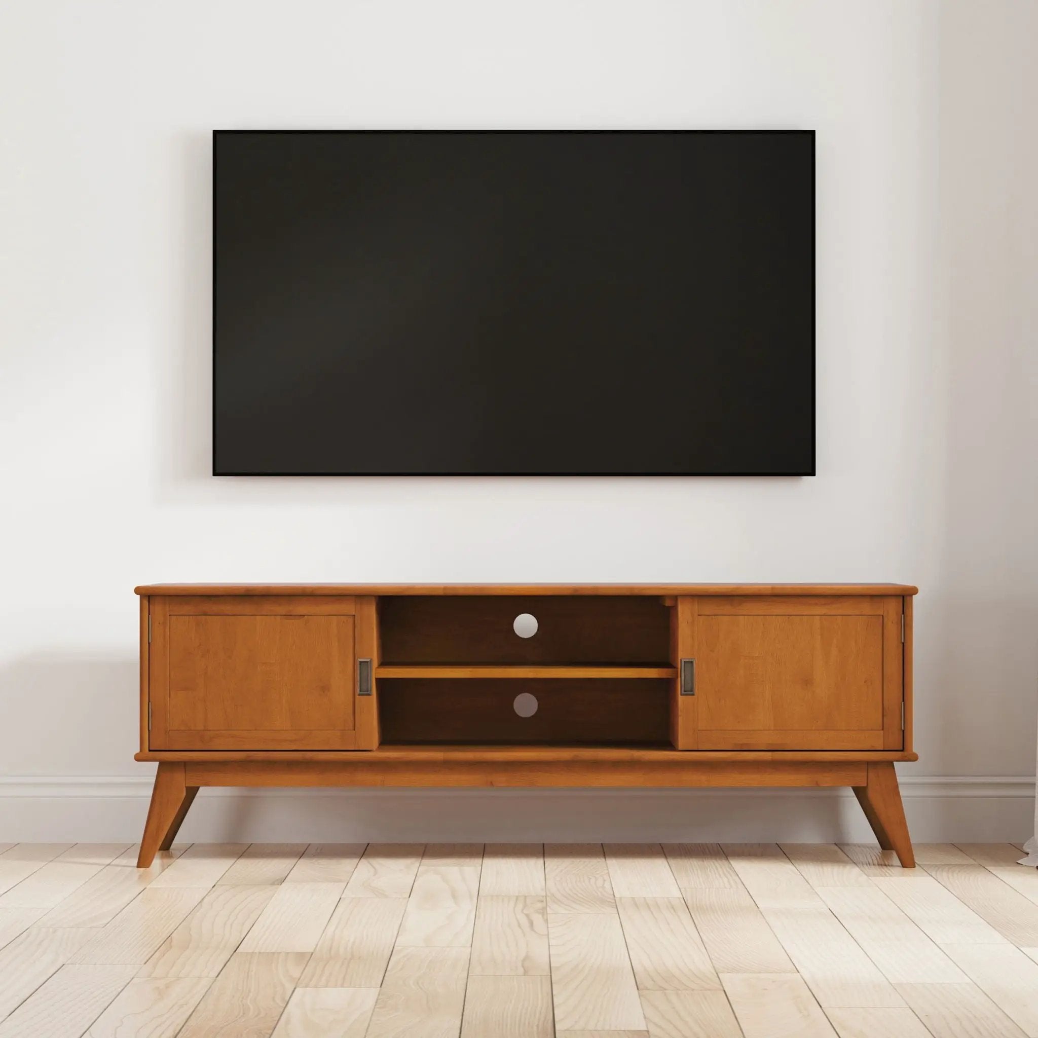 Draper - Handcrafted Mid Century Low TV Media Stand by HouseOfZazla