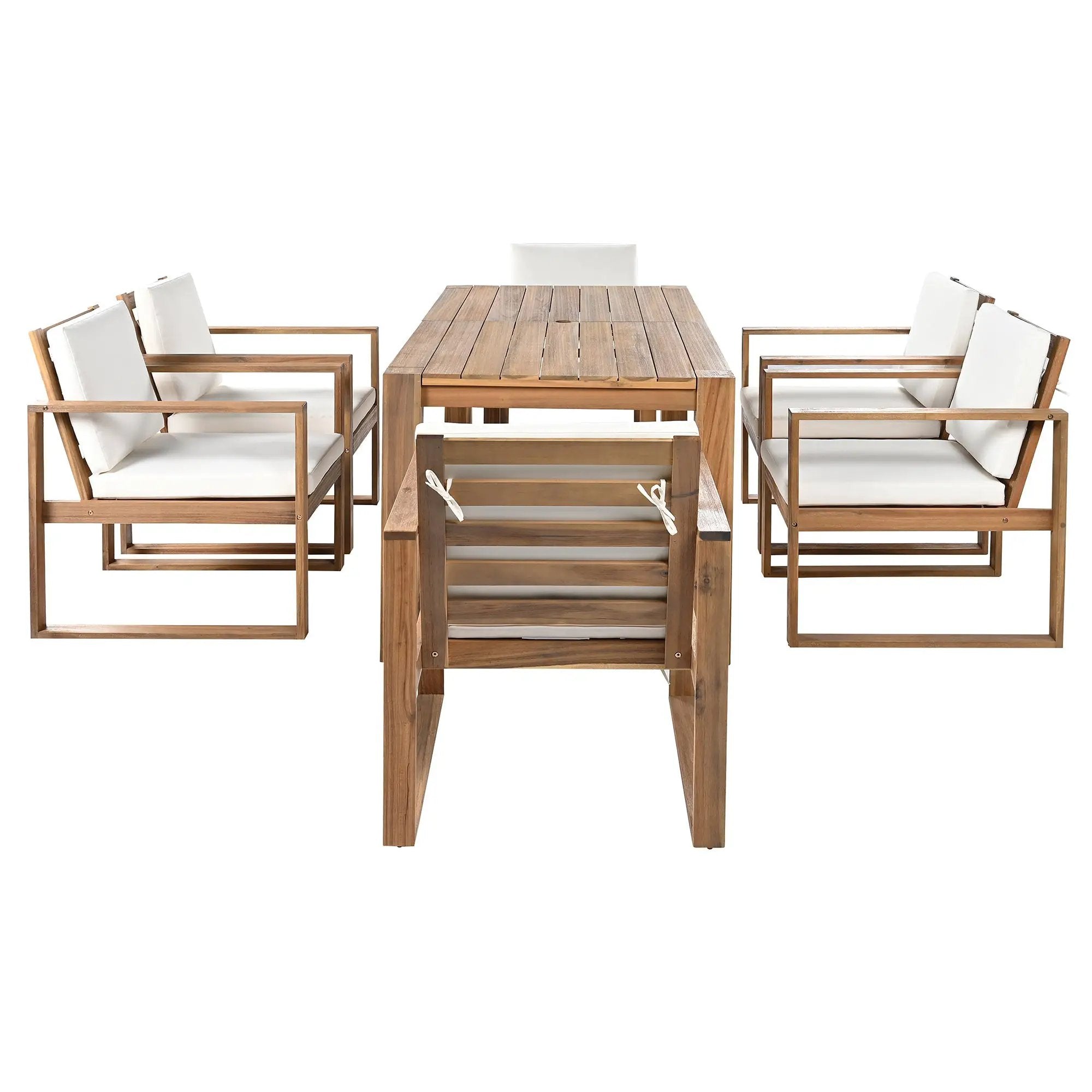 TREXM Patio Table and Chairs Set, 7-Piece Outdoor Dining Set for 6 by HouseOfZazla