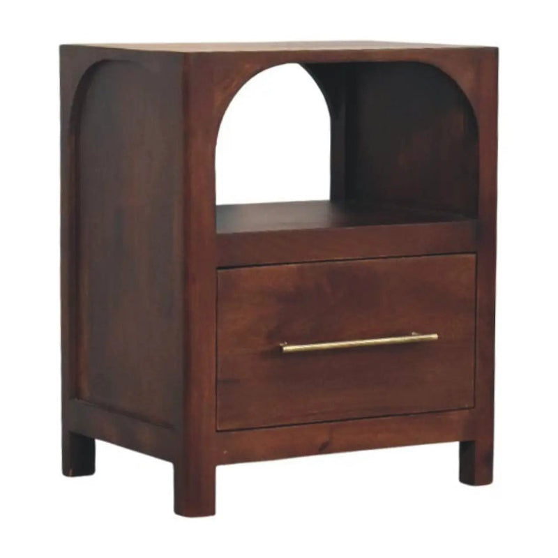 Solid Wood Arched Edge 1 Drawer Bedside by HouseOfZazla