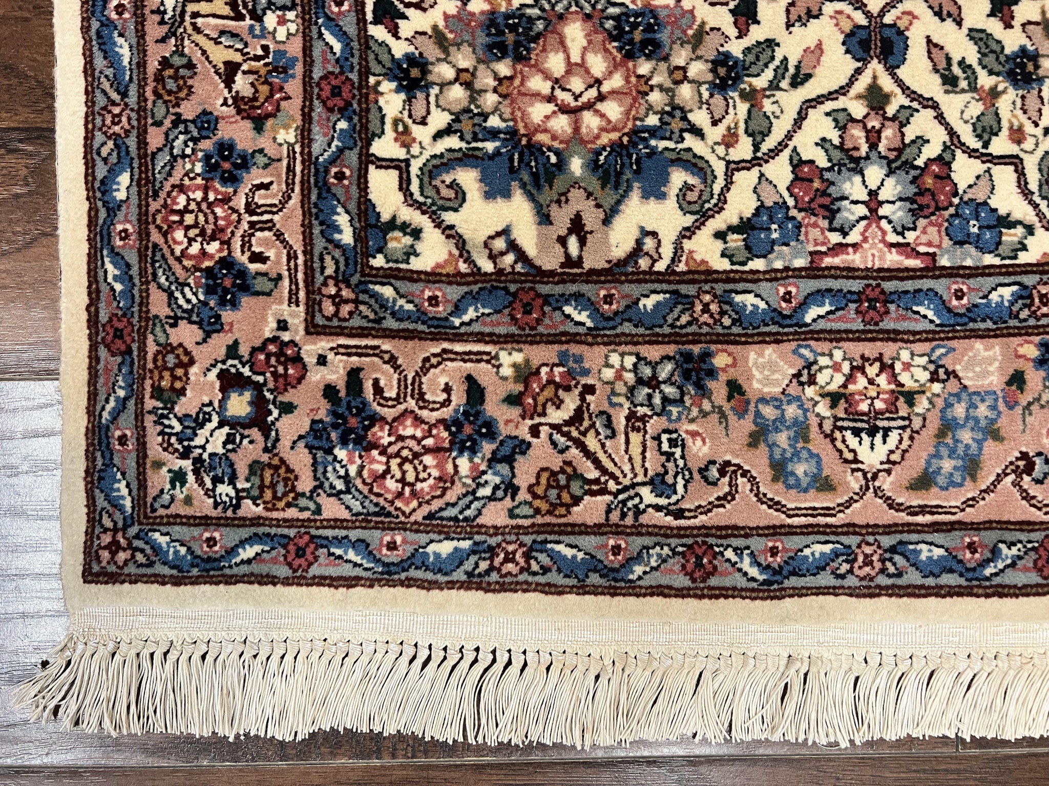 Sino Persian Runner Rug 2.8 x 14, Hand Knotted Vintage Oriental Hallway Rug, 14ft Runner, Cream, Floral, Wool by Jewel Rugs