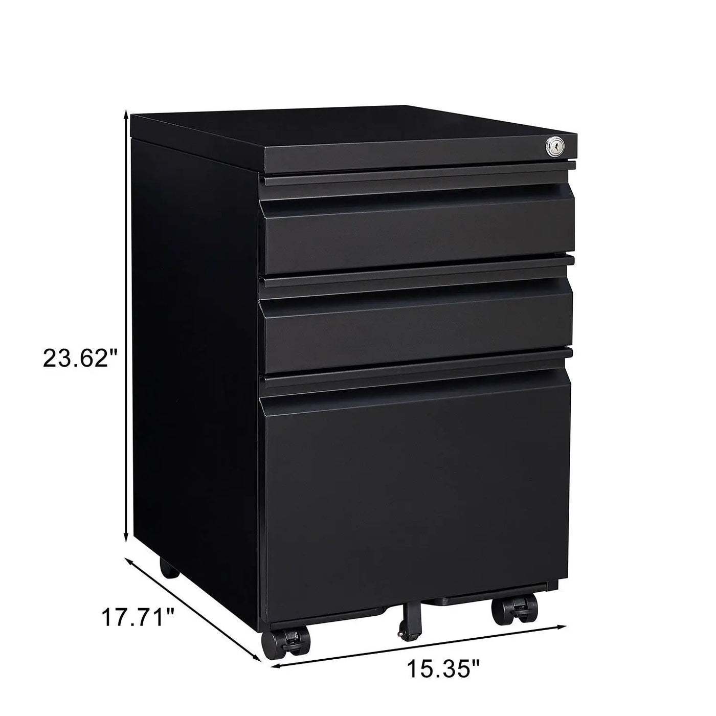 Contemporary 3 Drawer Mobile Filing Cabinet With Lock, Metal Office Storage For Legal / Letter Size by HouseOfZazla