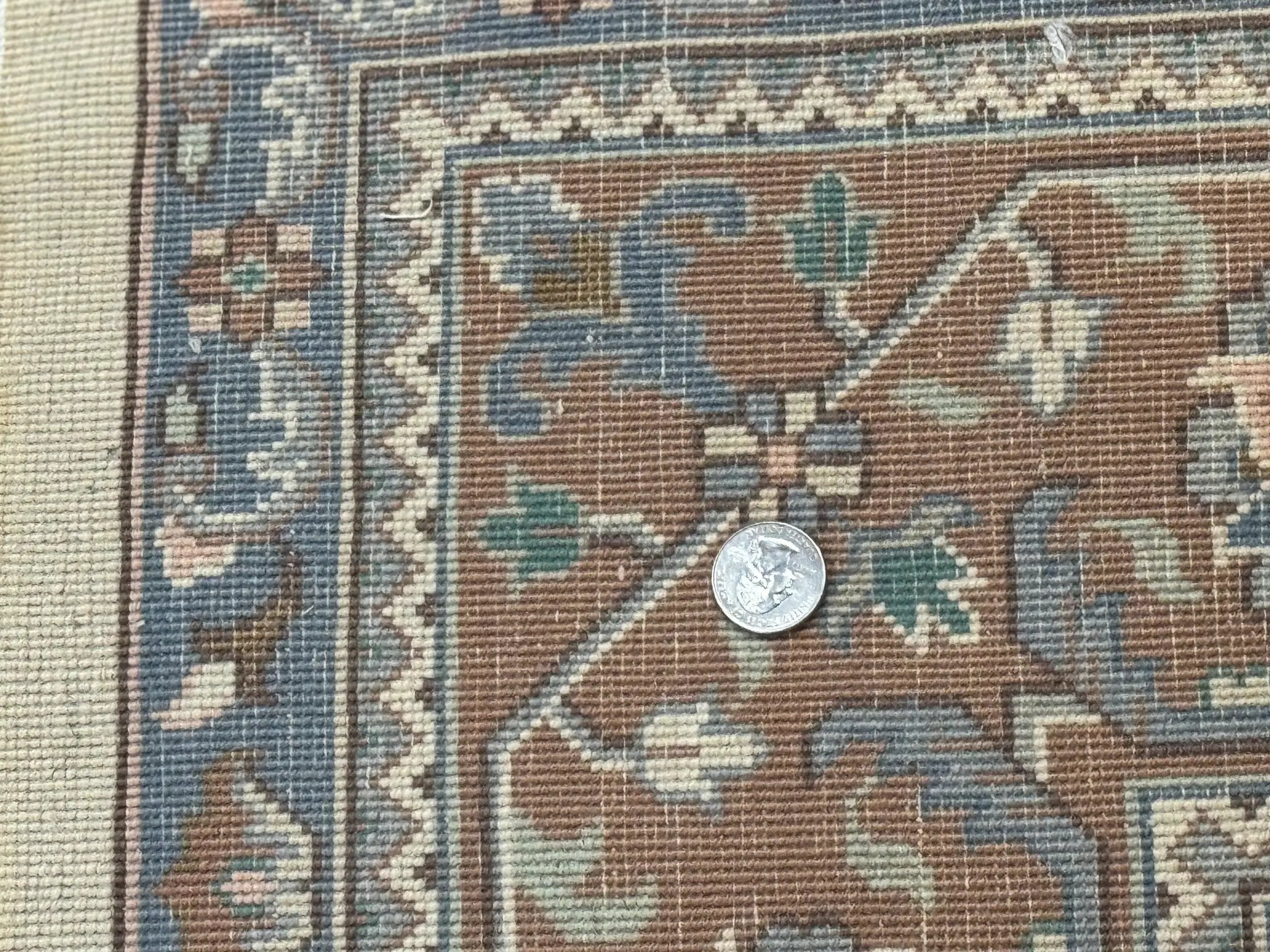 Indo Persian Rug 6x9, Beige, Allover Pattern, Vintage Wool Oriental Carpet by Jewel Rugs