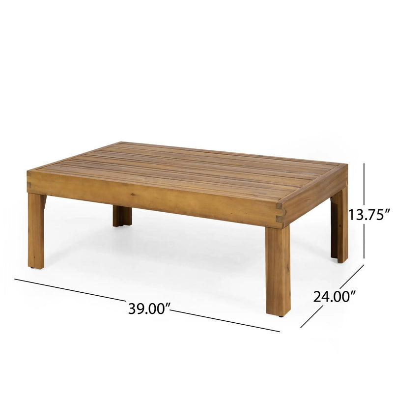 Outdoor Patio Set with Coffee Table and Loveseat - Teak Beige by HouseOfZazla