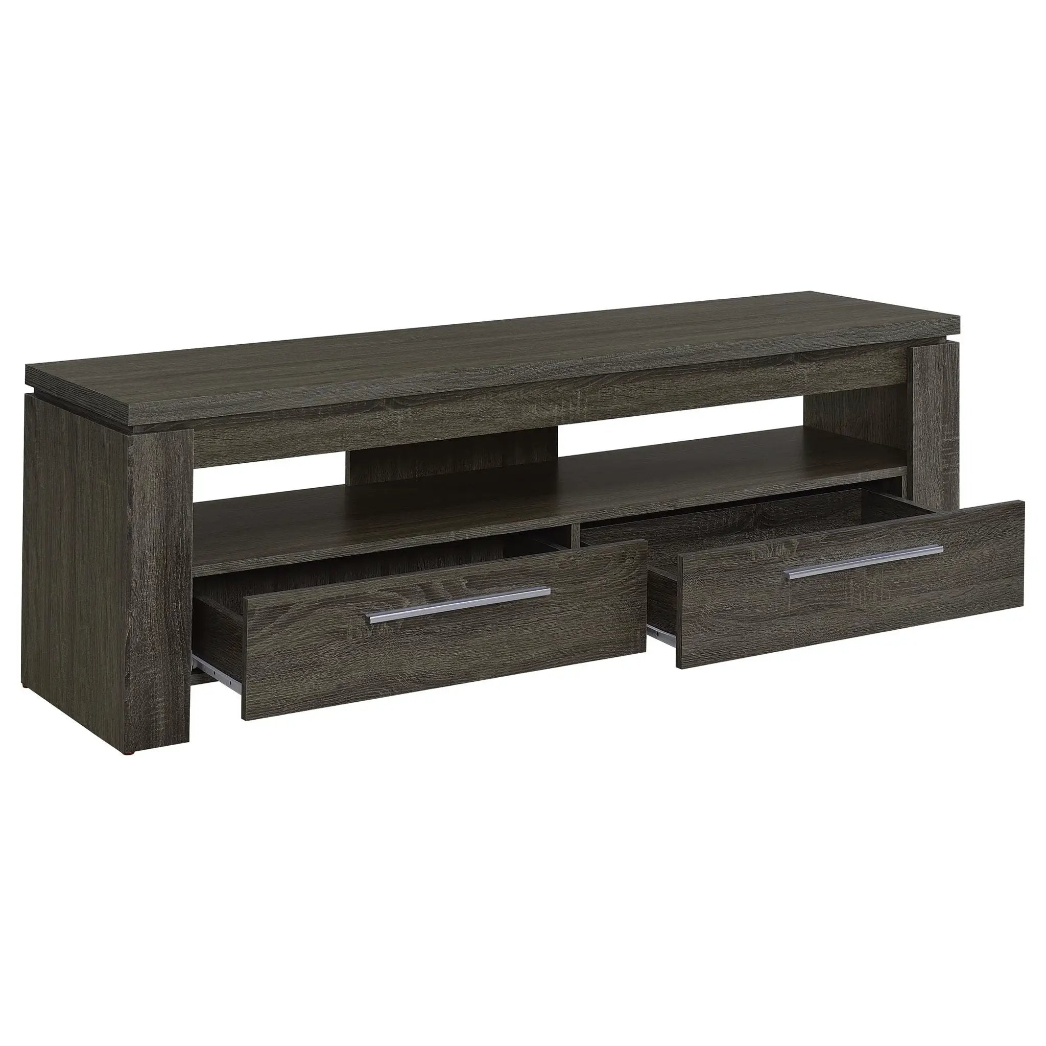 Elkton 2-drawer Engineered Wood 59-inch TV Stand Weathered Grey by Unique Piece Furniture