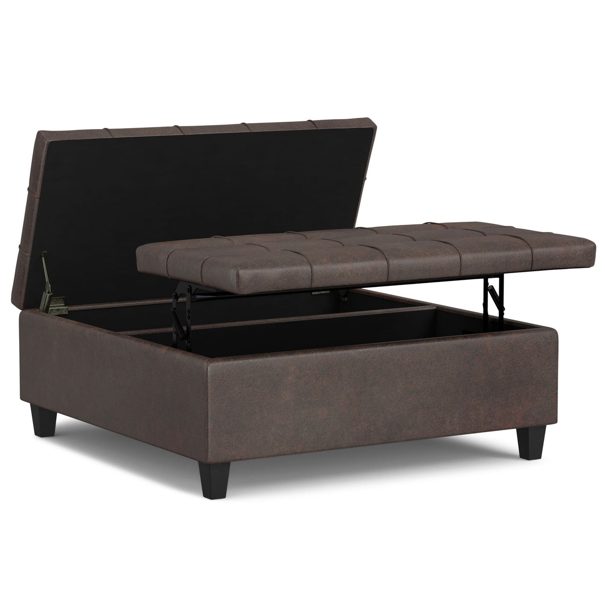 Large Storage Ottoman Coffee Table with Split Lift-Top - Faux Leather, Multiple Colors, photo 36 of 40