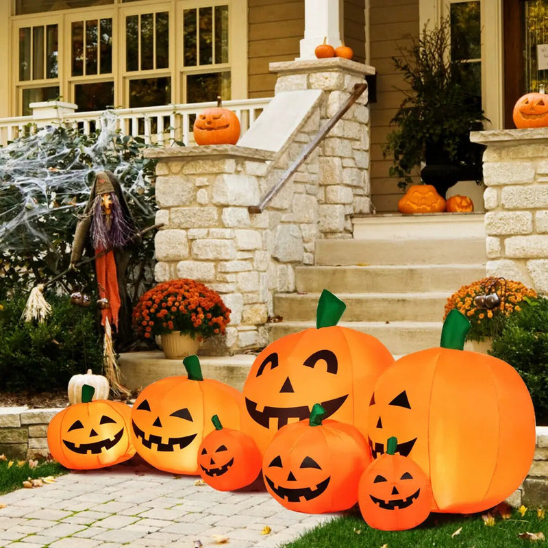 7.5 Feet Halloween Inflatable 7 Pumpkins Patch with LED Lights by DirectDeals