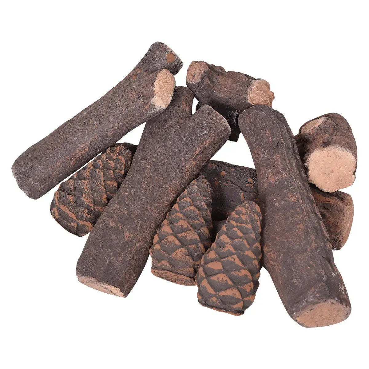 9 pcs Ceramic Fireplace Imitation Wood Propane Log Set by DirectDeals