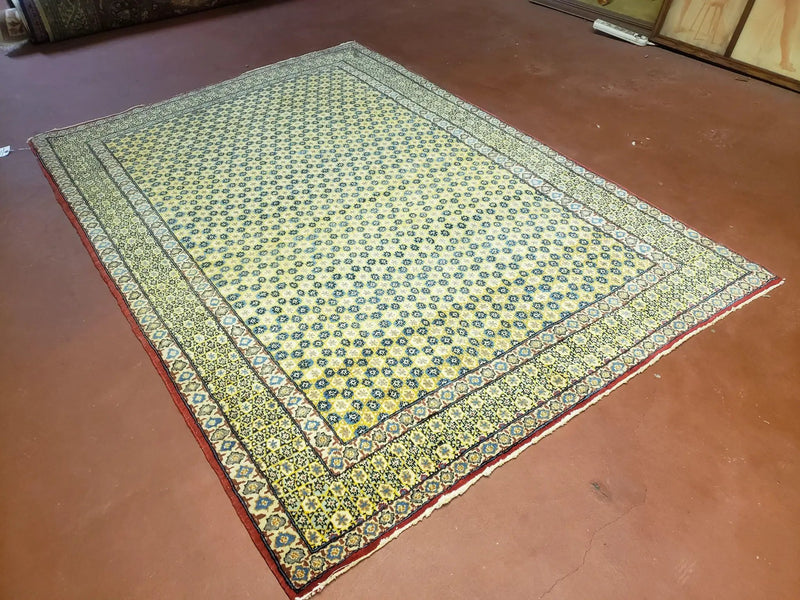 5x7 Authentic Handmade Rug Star Of David Wool Rug Green Rug Gold Rug 4x6 Rug by Jewel Rugs