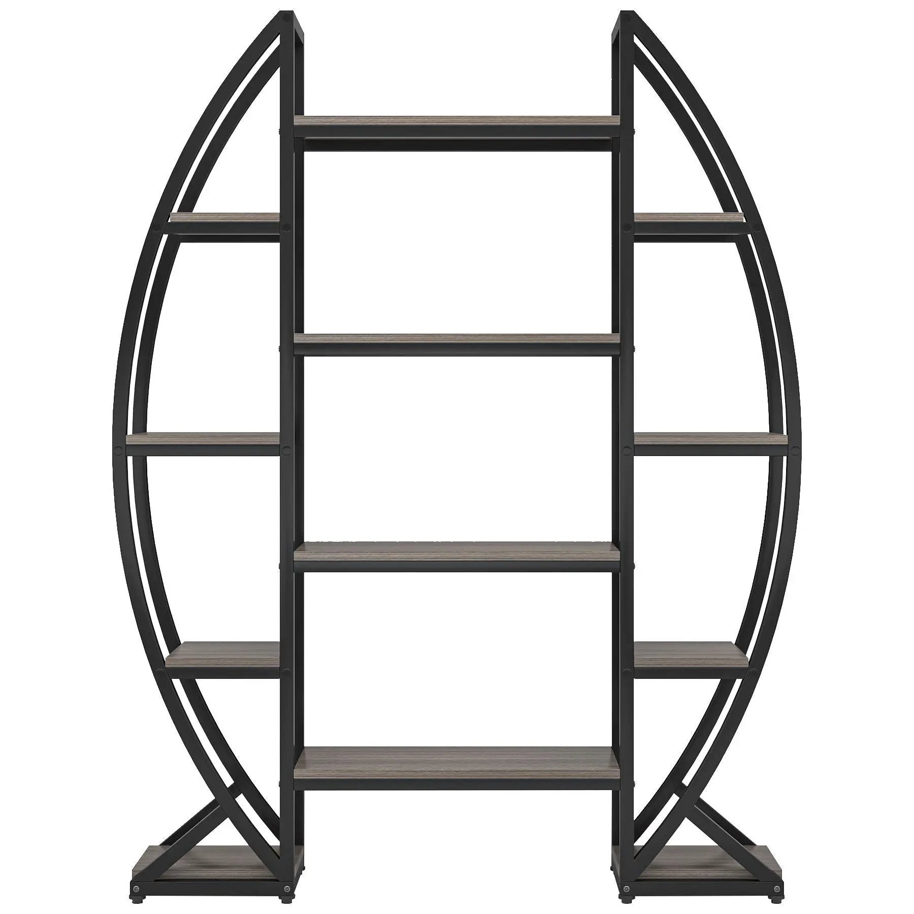 Triple Wide Oval Etagere Bookcase With Shelves For Living Room by HouseOfZazla