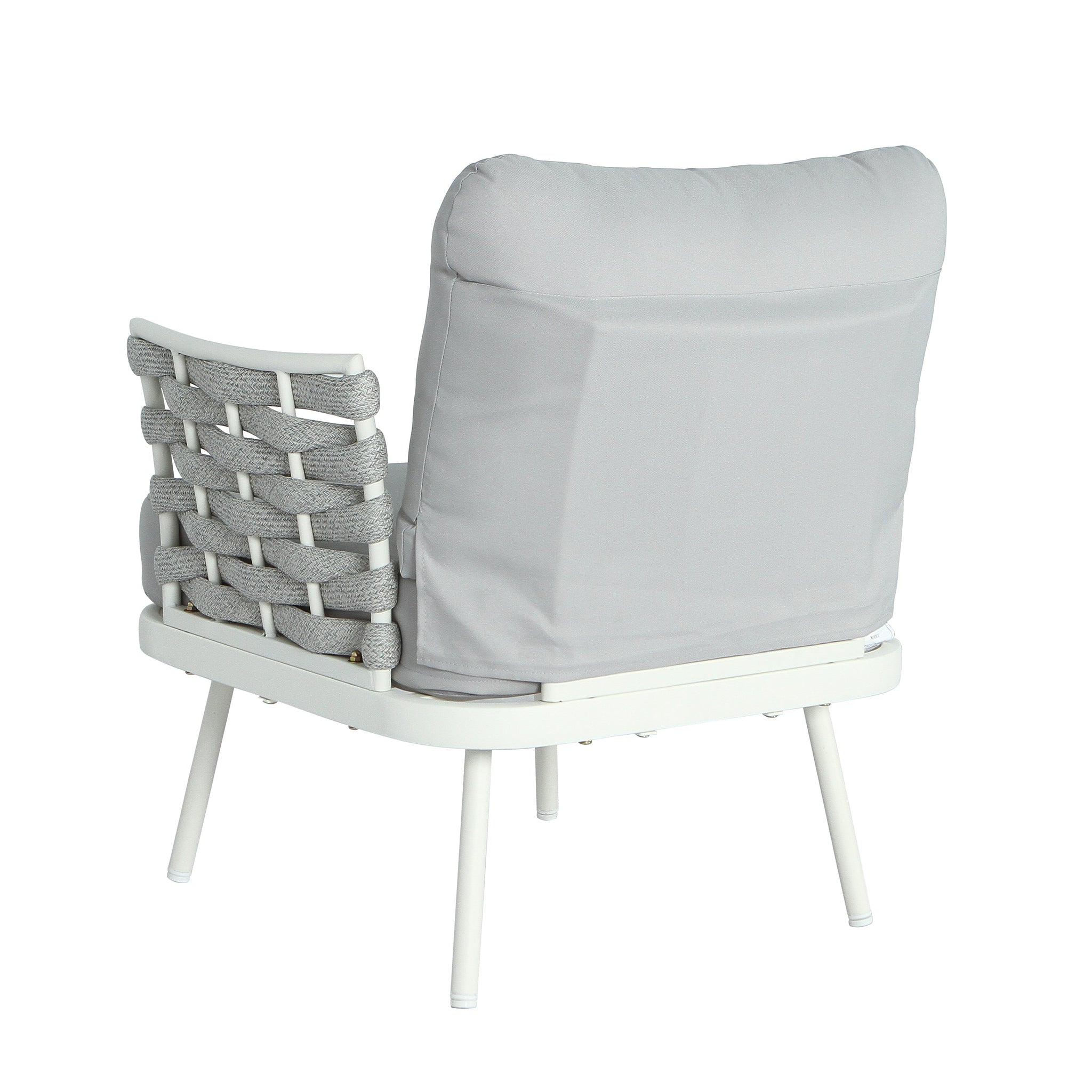 Mariano Steel 4-Pieces Conversation Set, Off White & Grey by HouseOfZazla