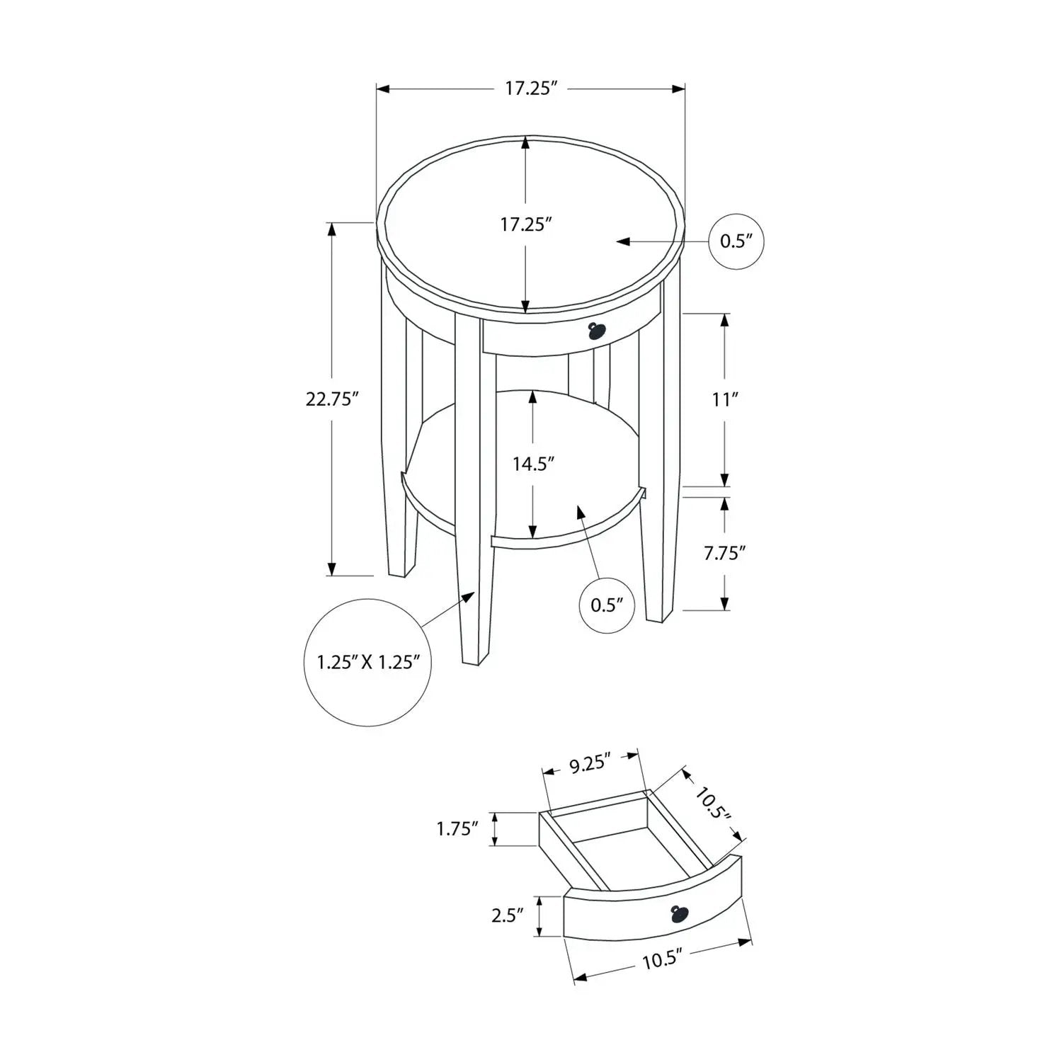 Accent Table, 2 Tier, Transitional - Espresso by Unique Piece Furniture