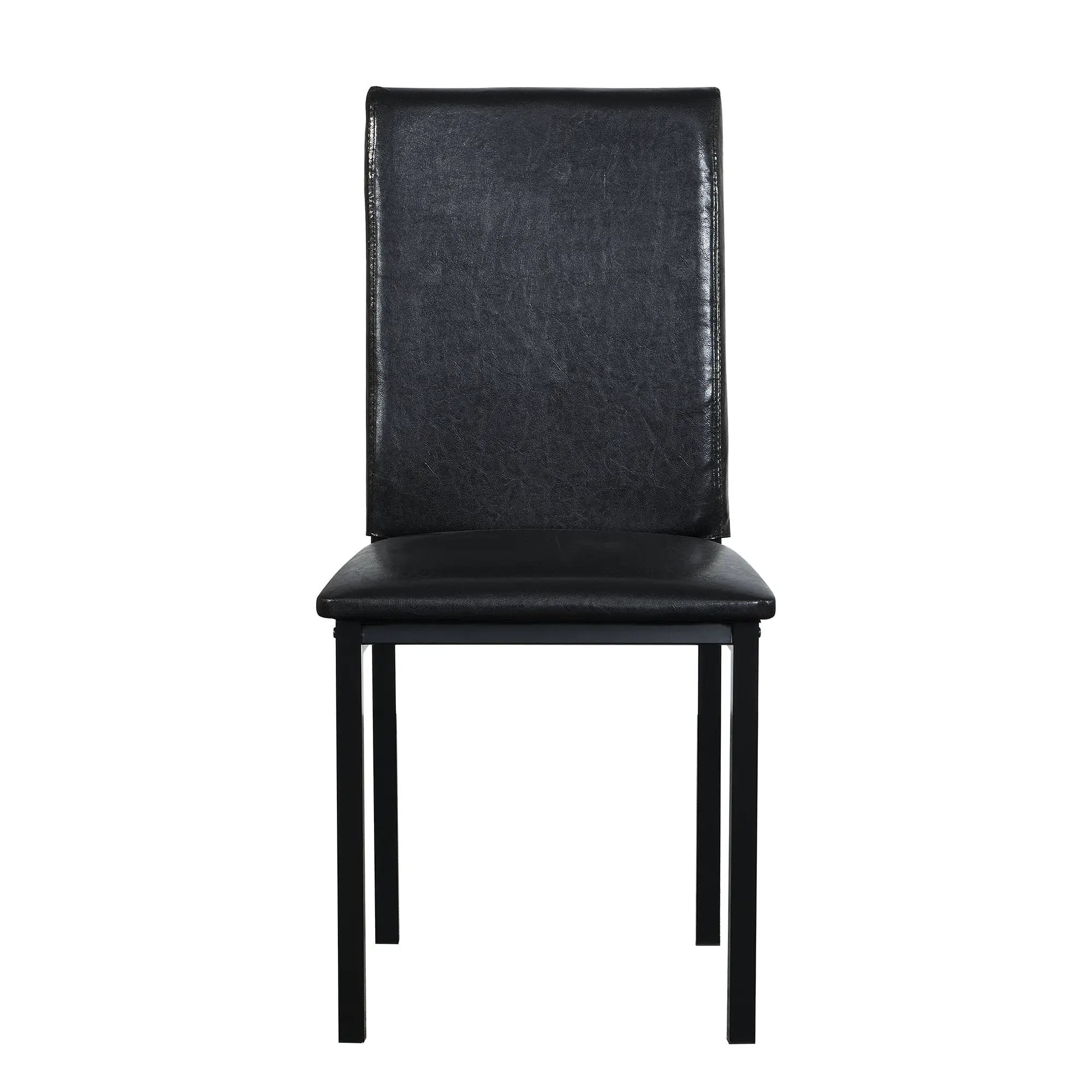 Furniture 5 Piece Metal Dinette Set with Faux Marble Top - Black by HouseOfZazla