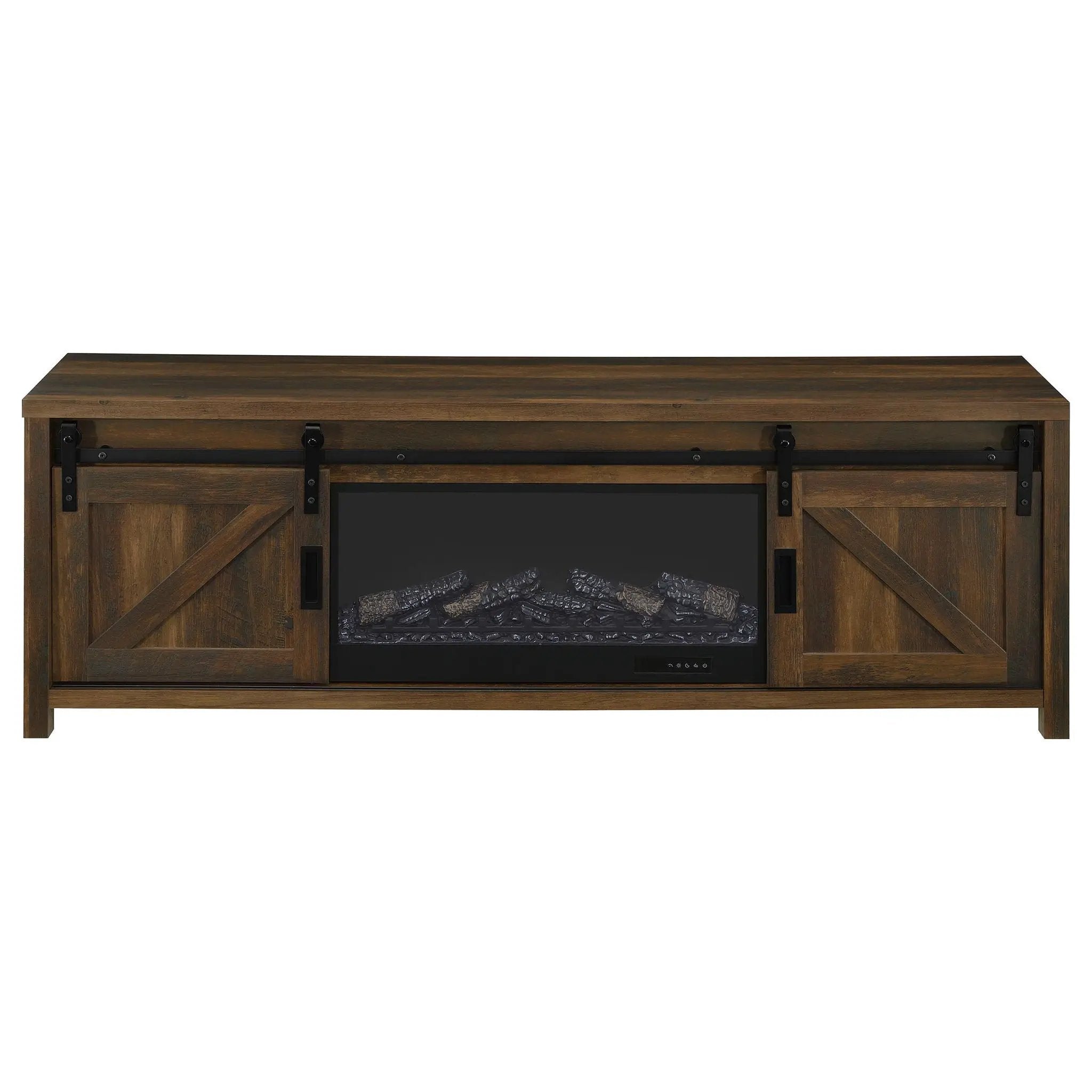 Enfield 71-inch TV Stand Fireplace Media Console Dark Pine by Unique Piece Furniture